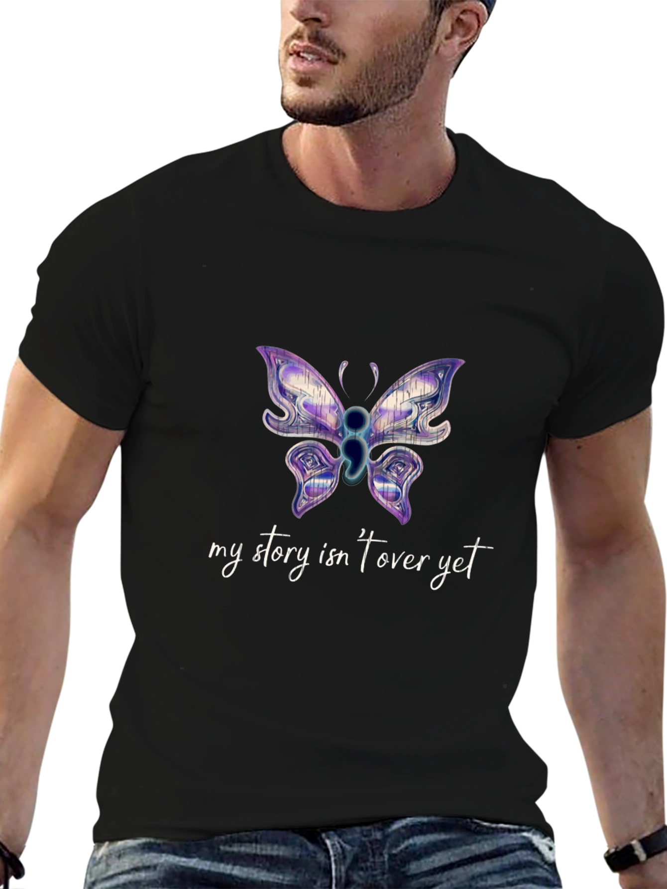 Butterfly Semicolon Mental Health Awareness T-Shirt