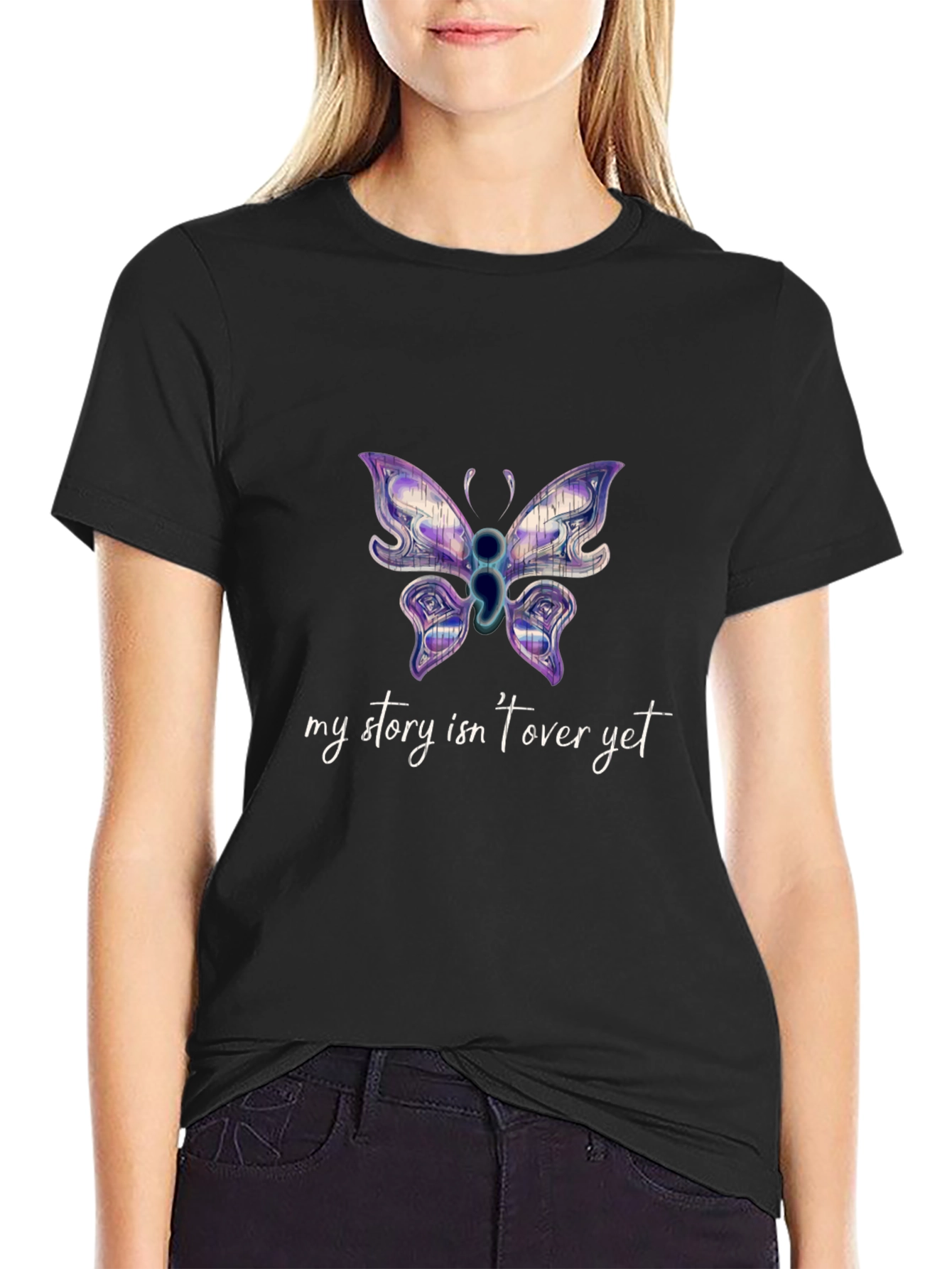 Butterfly Semicolon Mental Health Awareness T-Shirt
