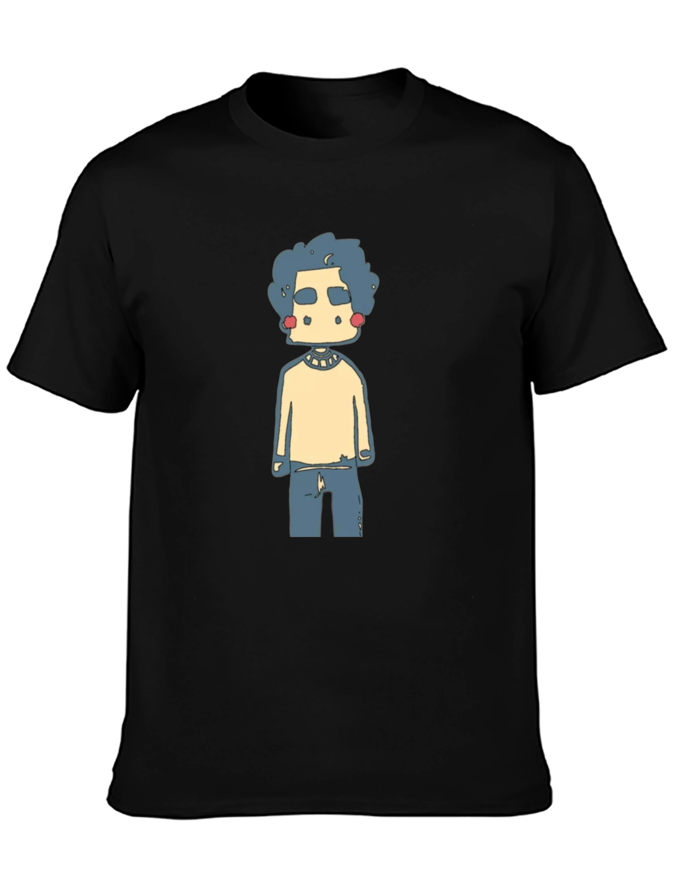 Funky Cartoon Graphic Tee - Black
