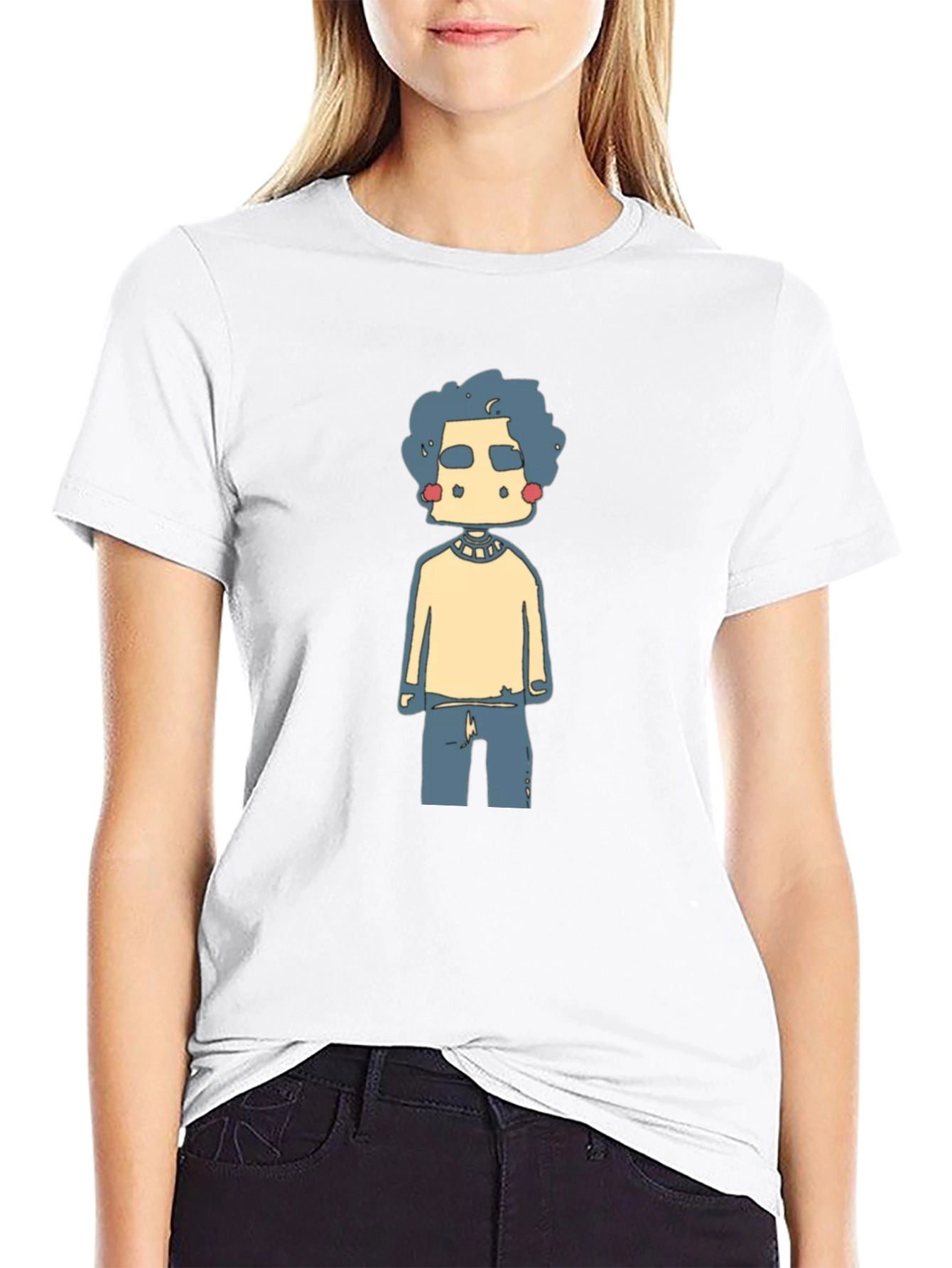 Funky Cartoon Graphic Tee - Black
