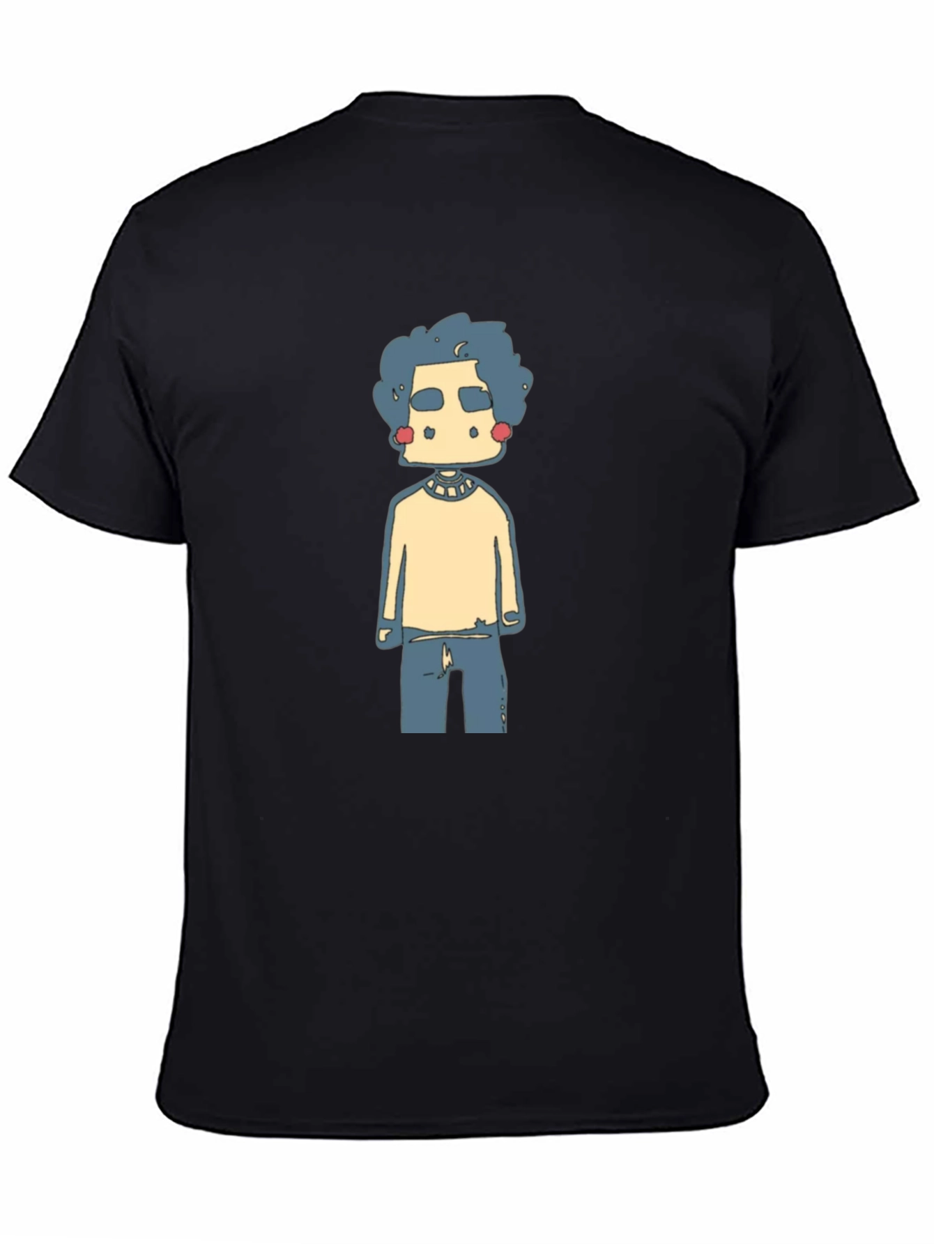 Funky Cartoon Graphic Tee - Black