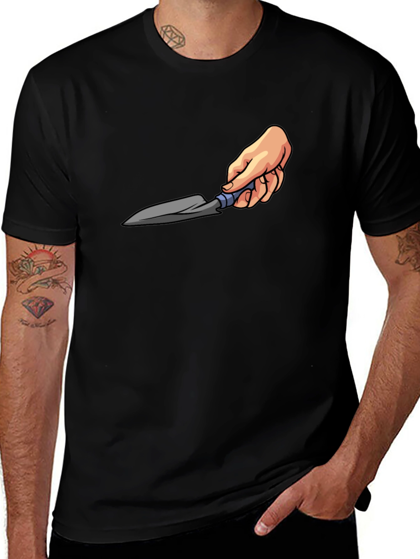 Gardening Trowel Graphic Tee - Black Cotton T-Shirt