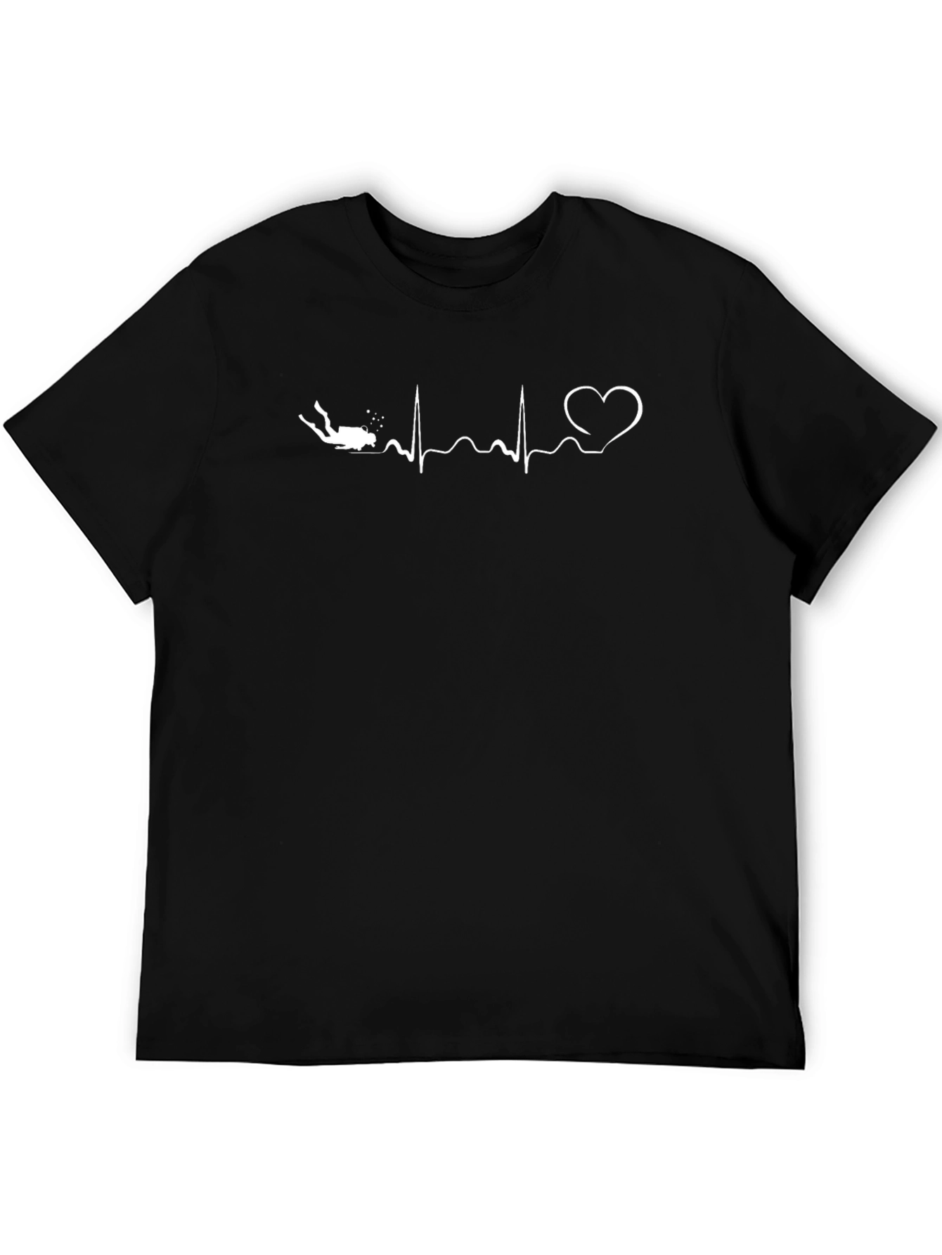 Diver Heartbeat Black T-Shirt