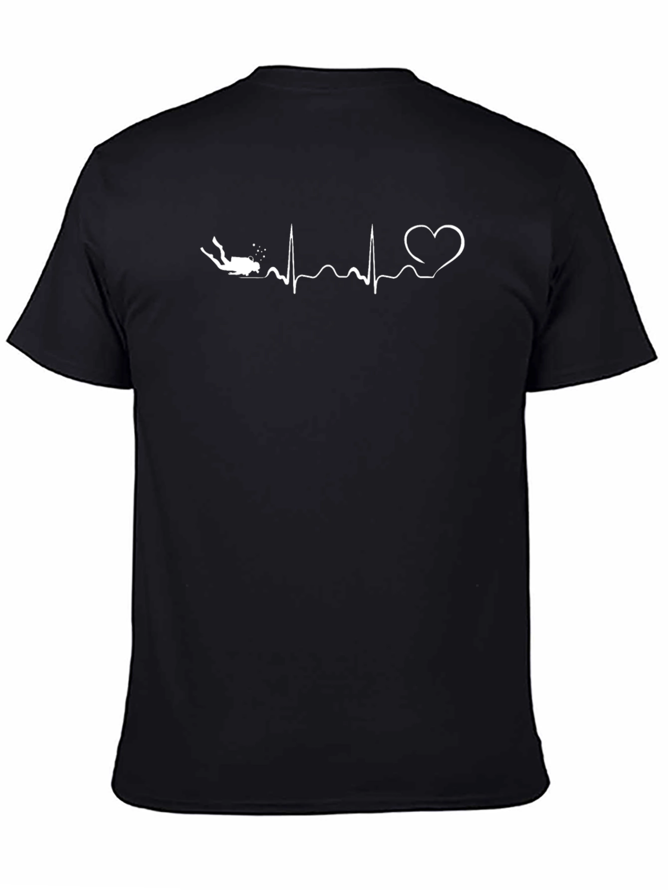 Diver Heartbeat Black T-Shirt