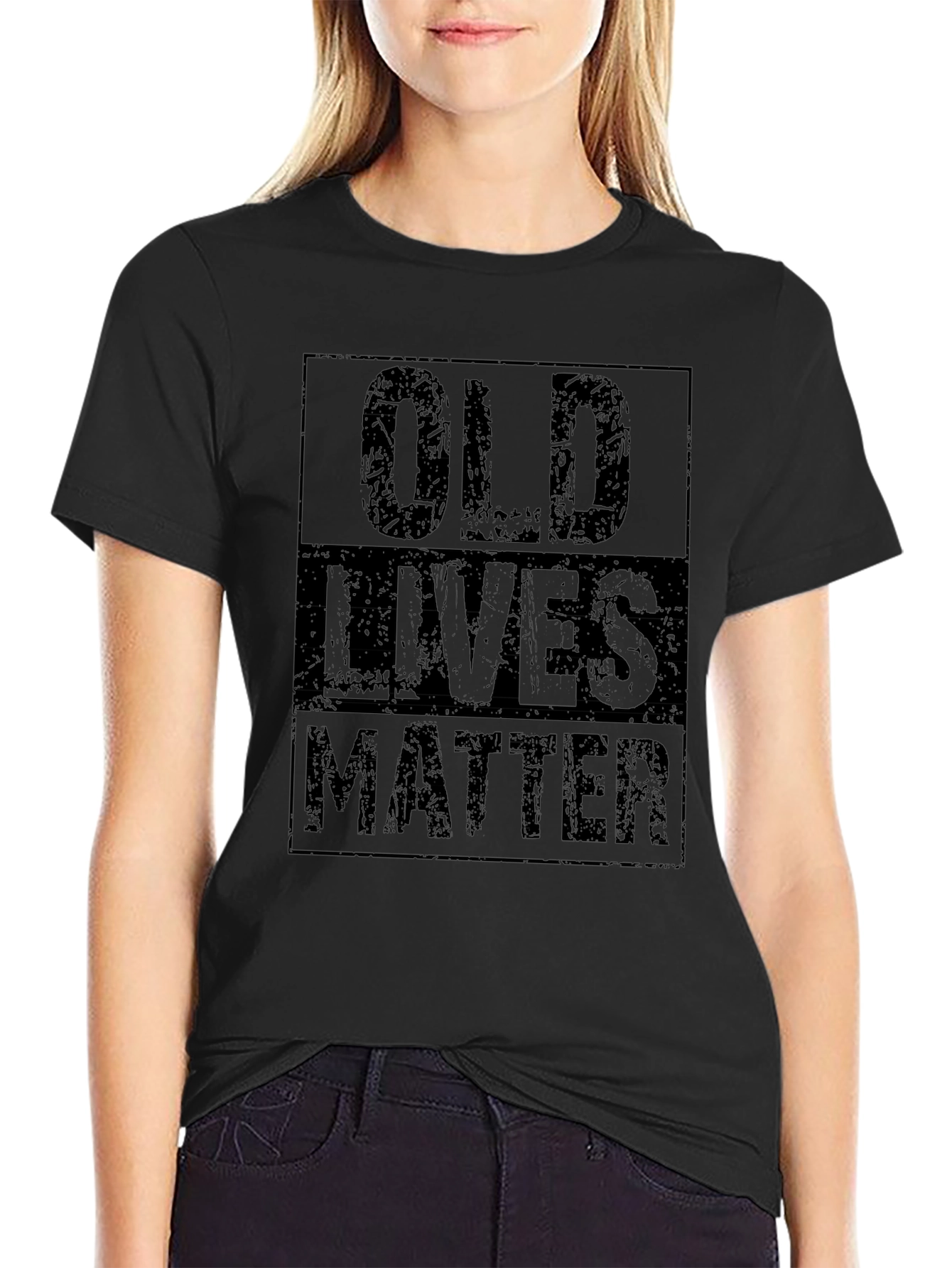 Old Lives Matter Graphic Tee - Black Crewneck