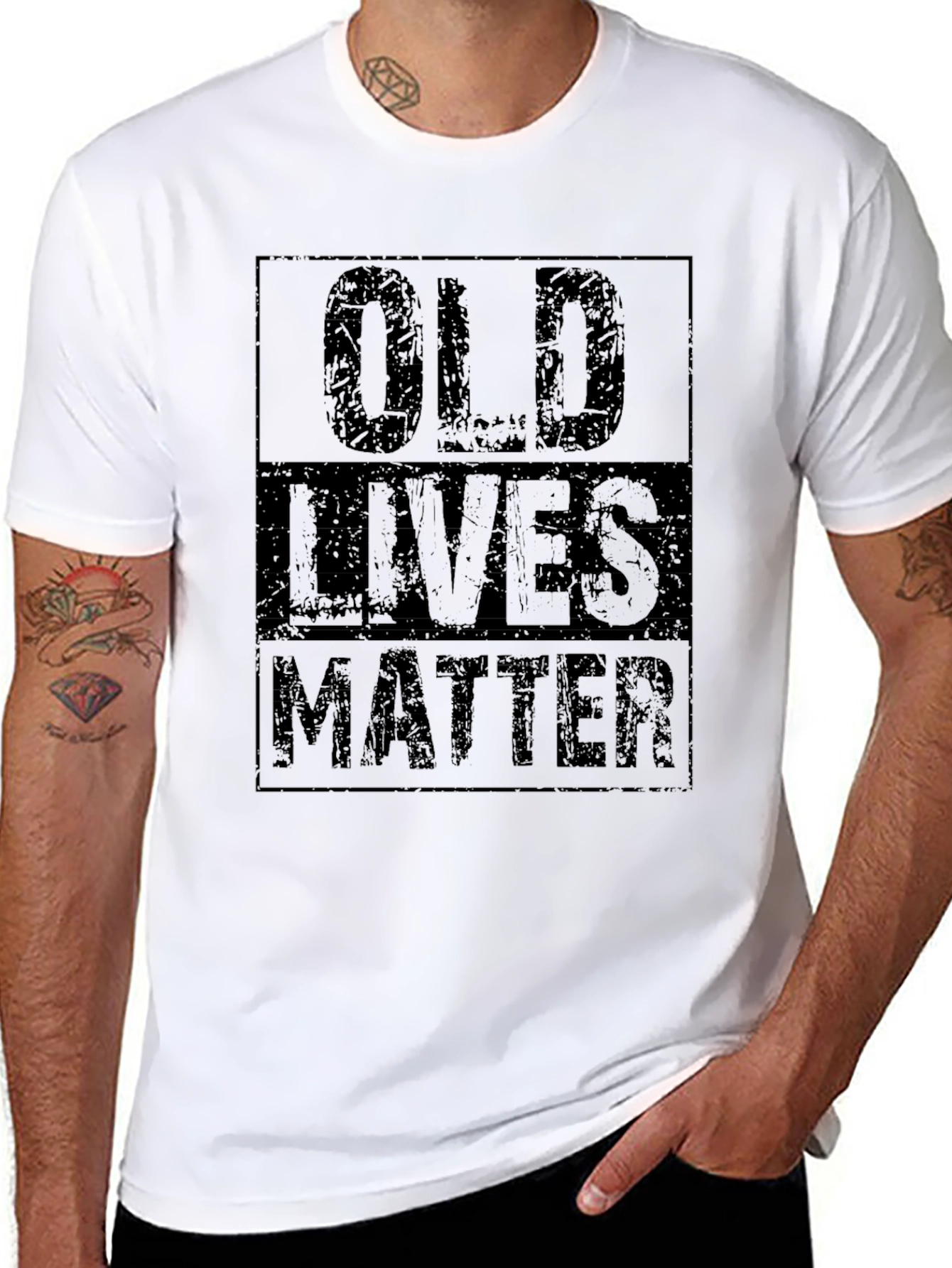Old Lives Matter Graphic Tee - Black Crewneck