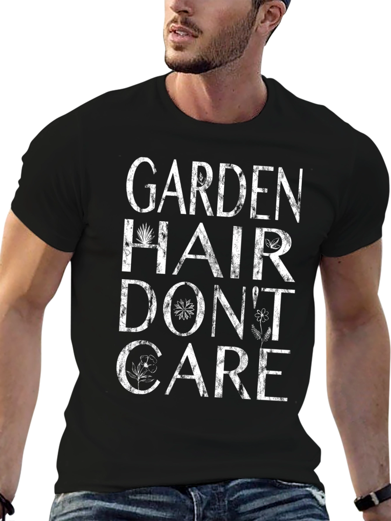 Garden Hair Dont Care Black T-Shirt