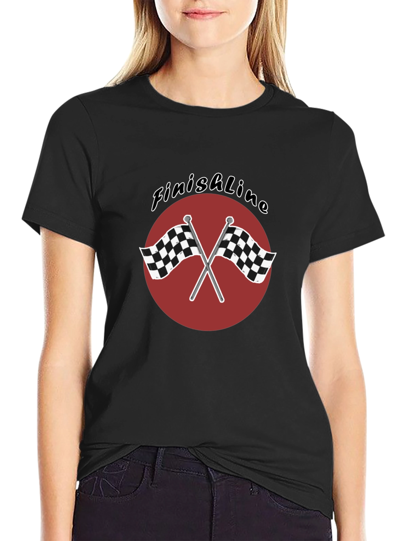 Finish Line Race Flags Graphic T-Shirt