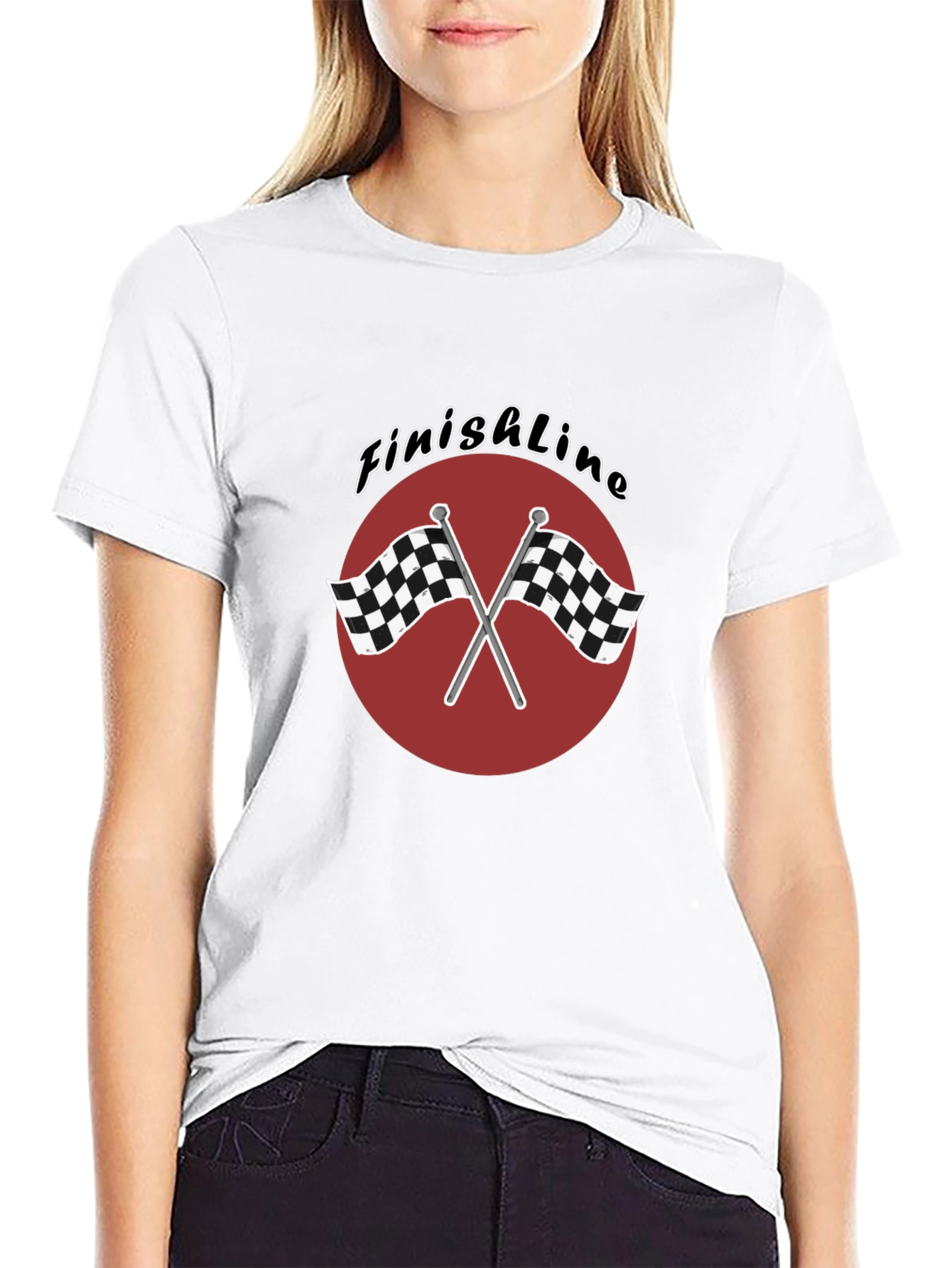 Finish Line Race Flags Graphic T-Shirt