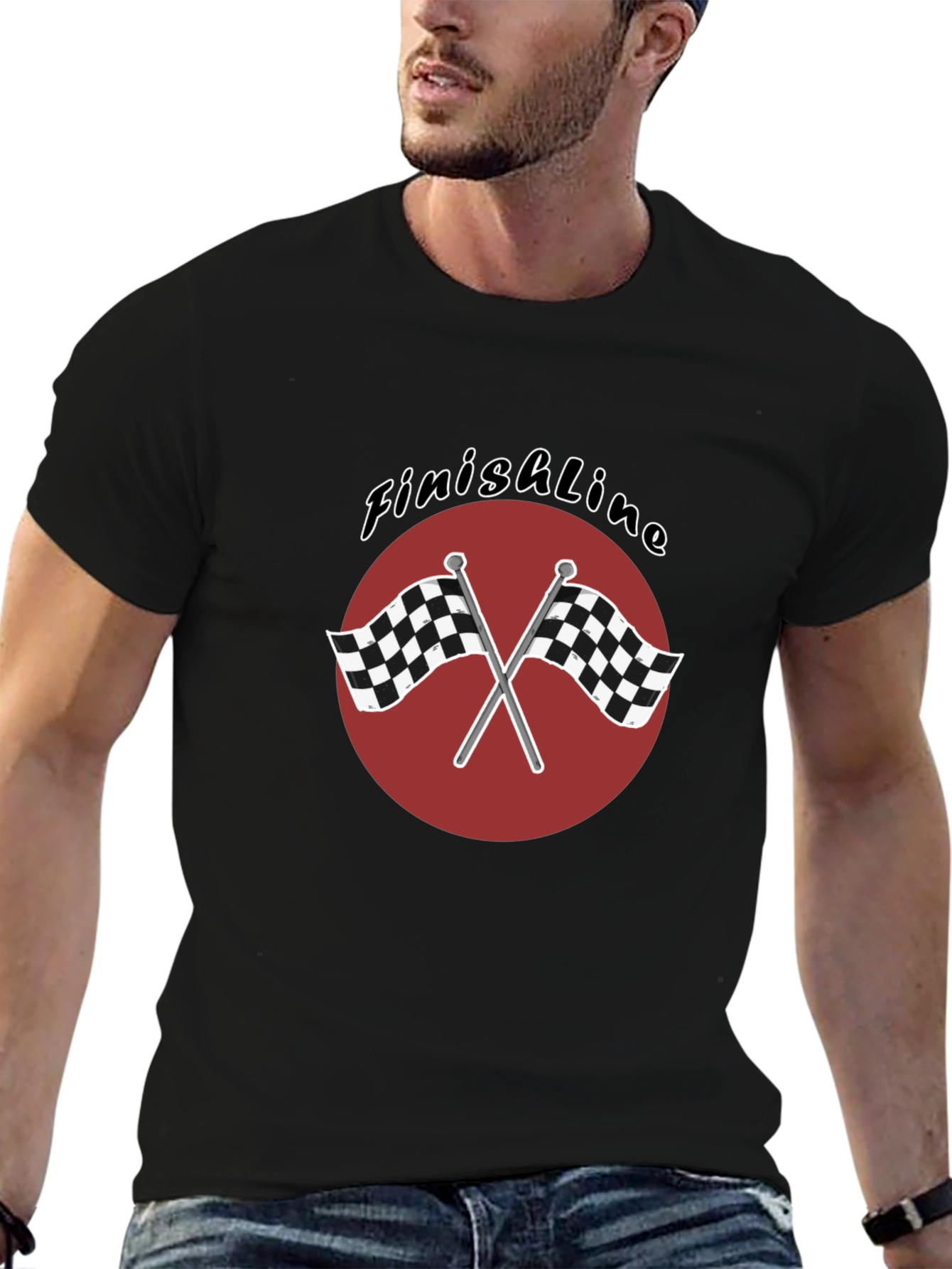 Finish Line Race Flags Graphic T-Shirt