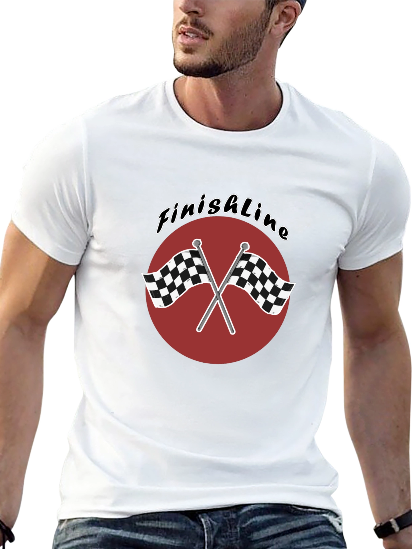 Finish Line Race Flags Graphic T-Shirt