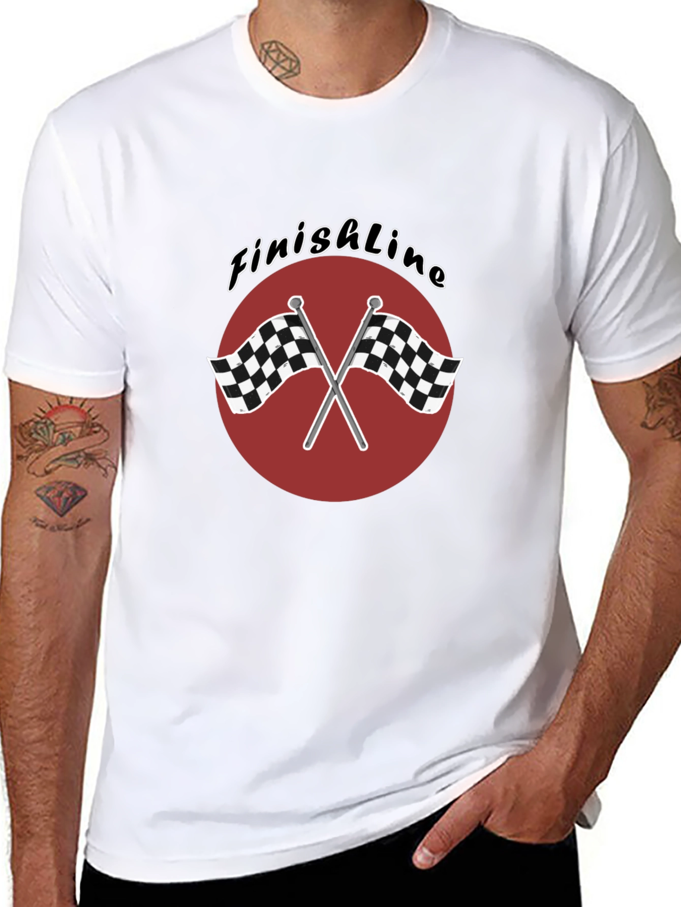 Finish Line Race Flags Graphic T-Shirt