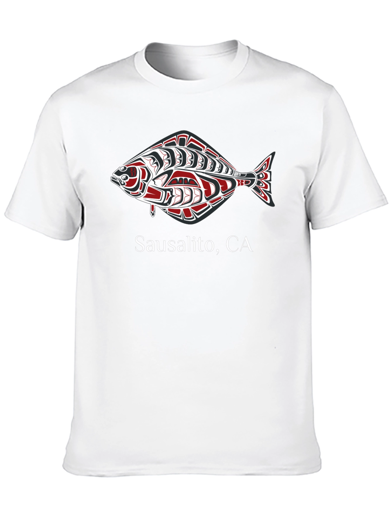 Sausalito CA Fish Graphic Tee - Black
