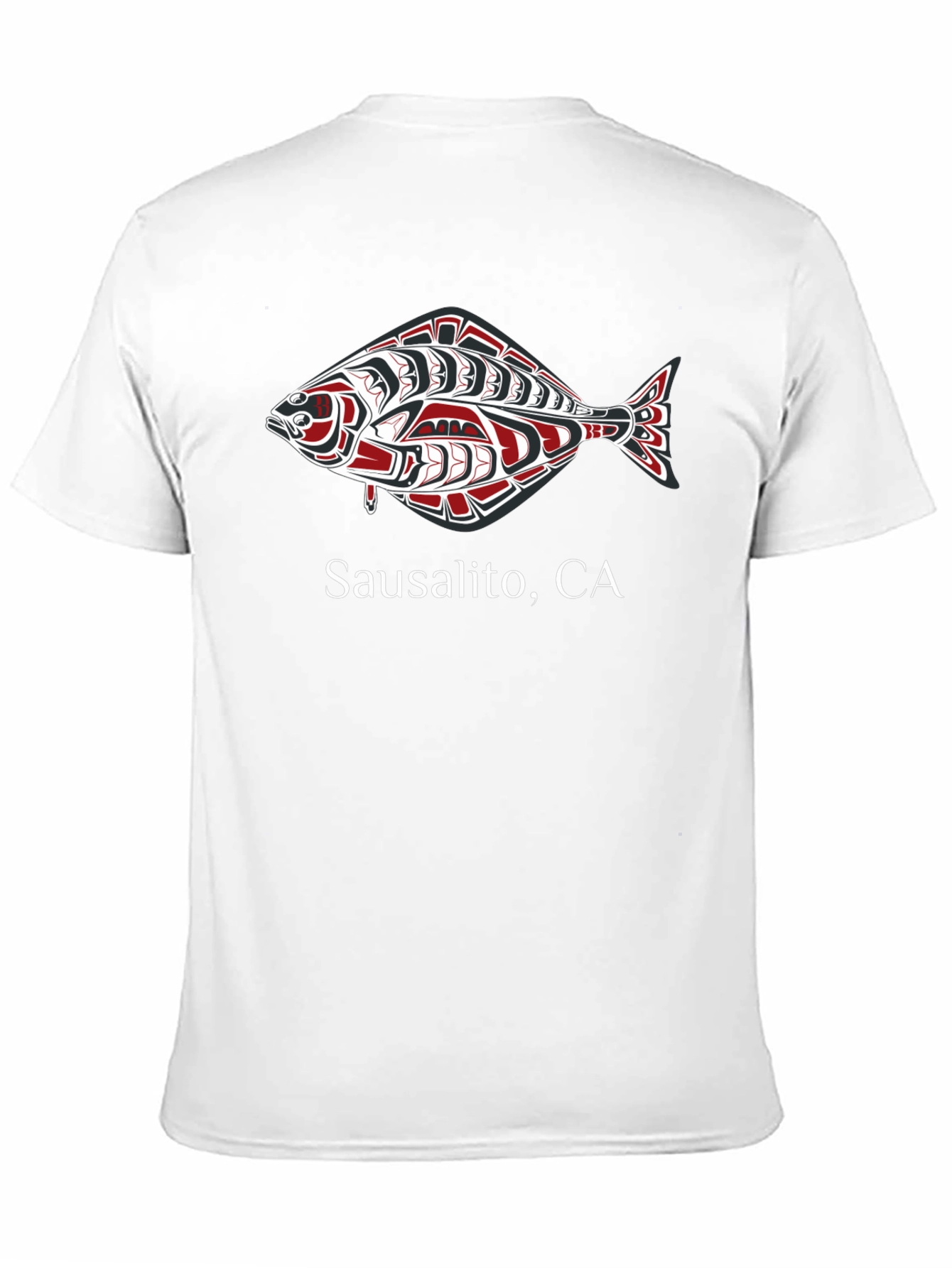 Sausalito CA Fish Graphic Tee - Black