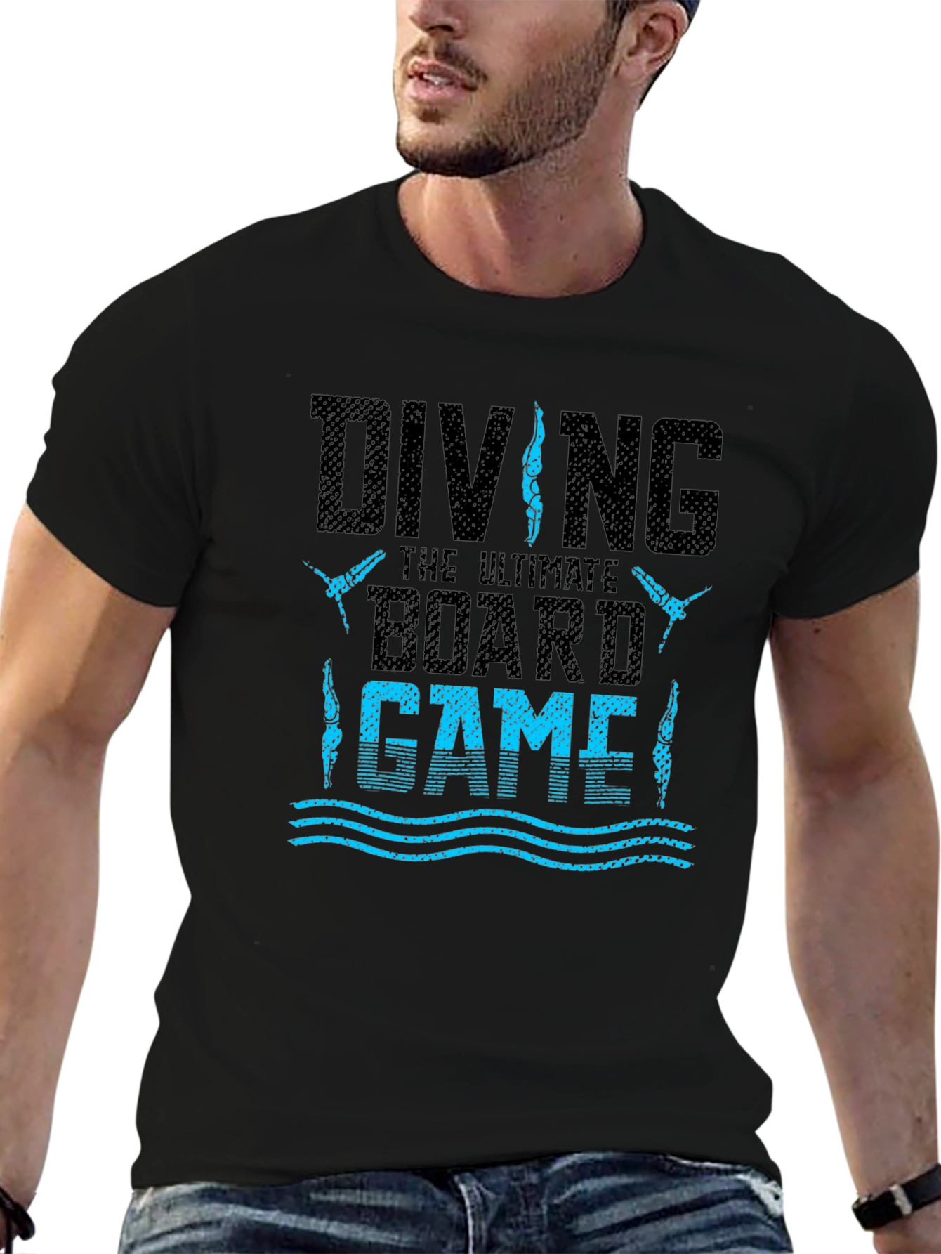 Diving Board Game T-Shirt - Black