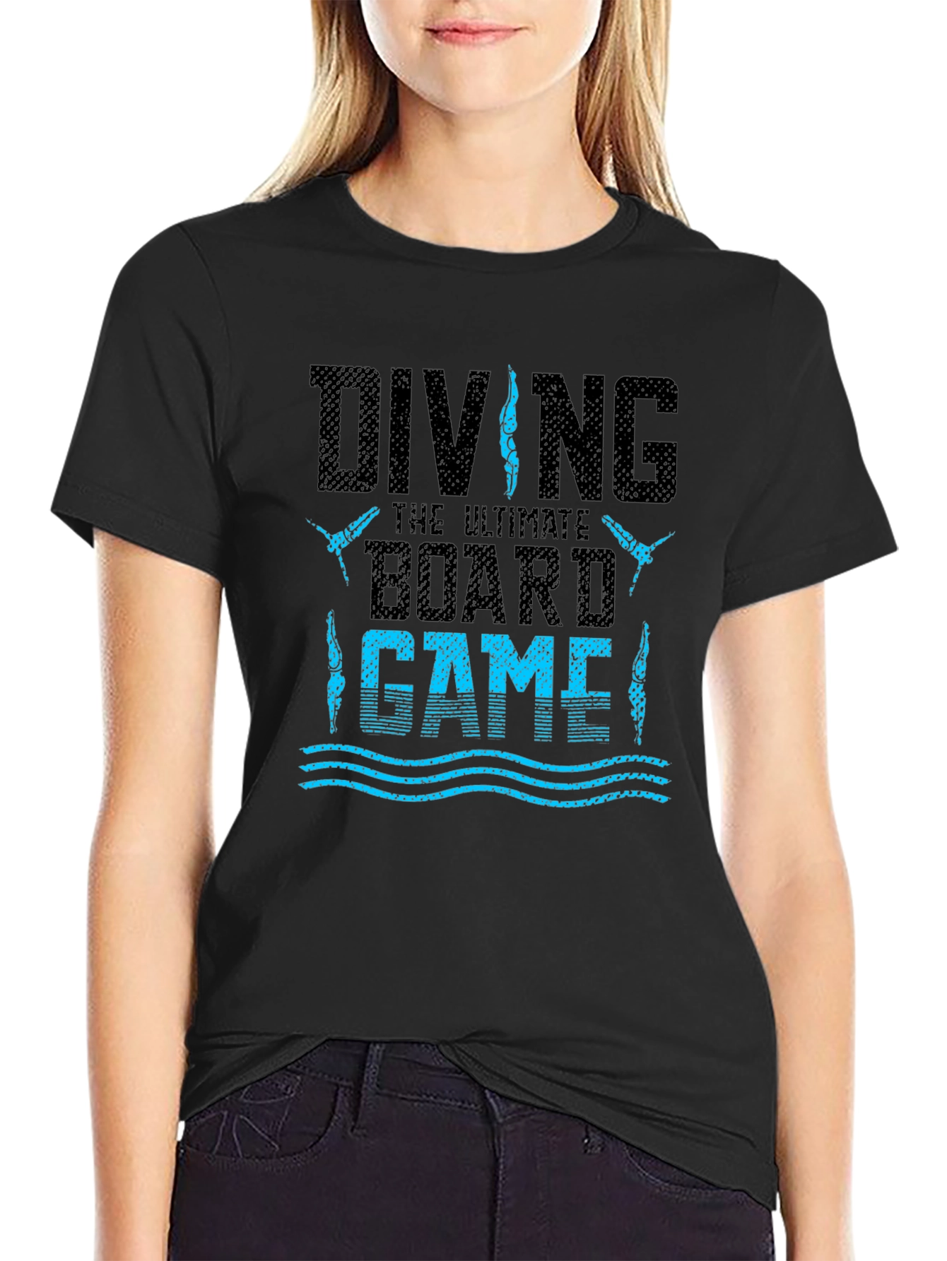 Diving Board Game T-Shirt - Black