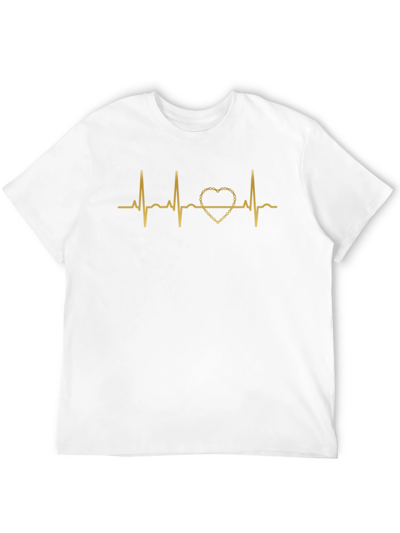 Heartbeat Chain Heart T-Shirt - Stylish Graphic Tee