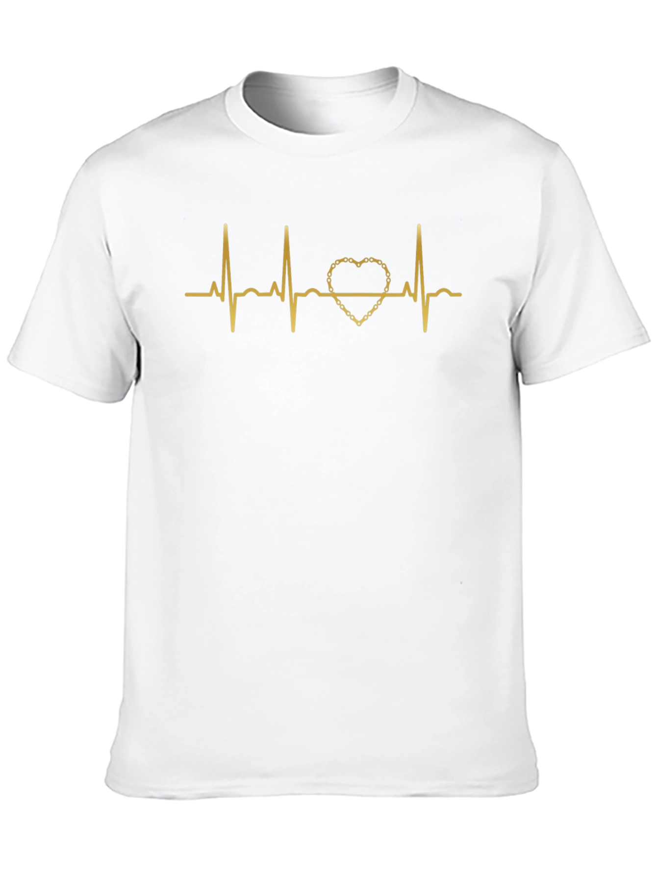 Heartbeat Chain Heart T-Shirt - Stylish Graphic Tee