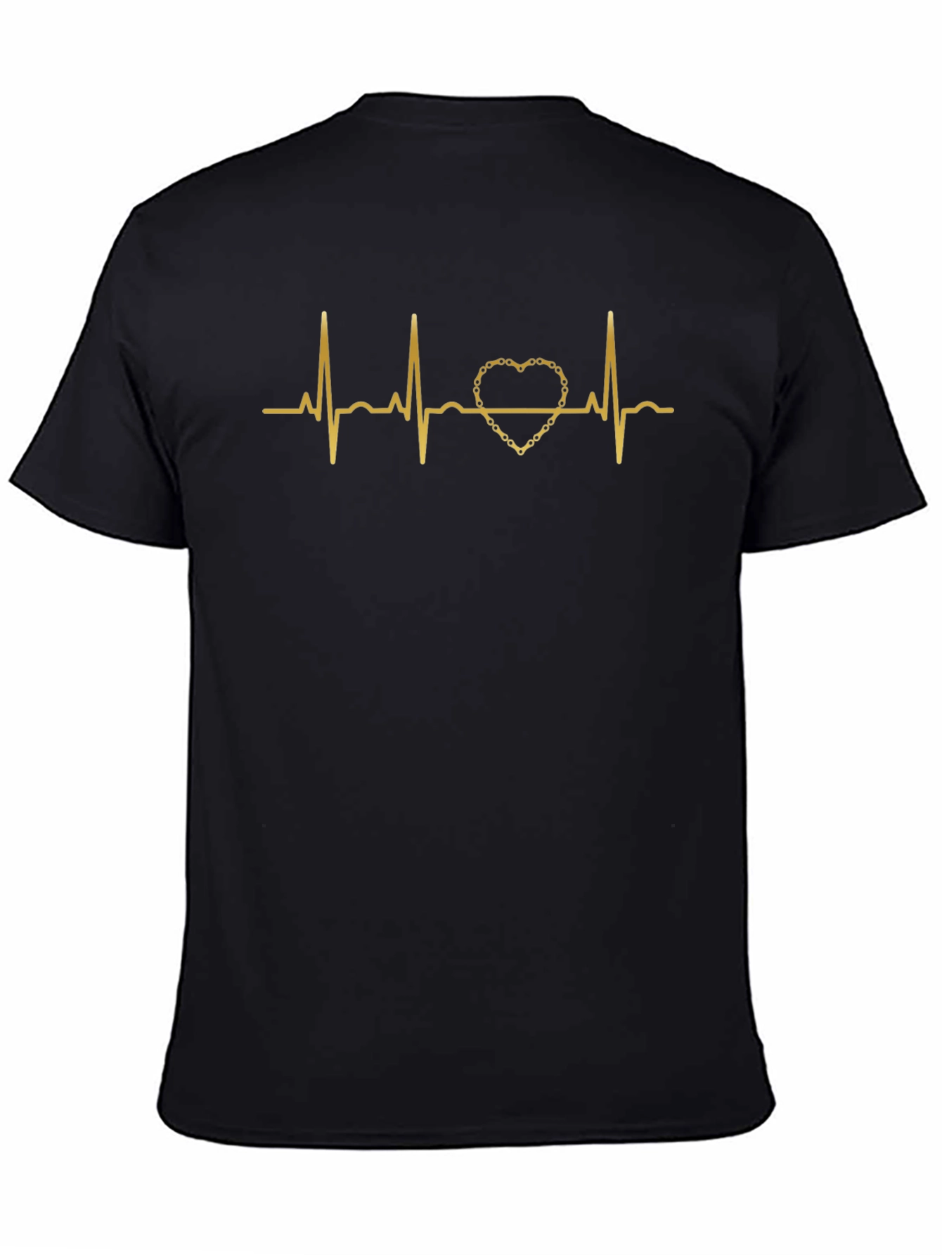 Heartbeat Chain Heart T-Shirt - Stylish Graphic Tee