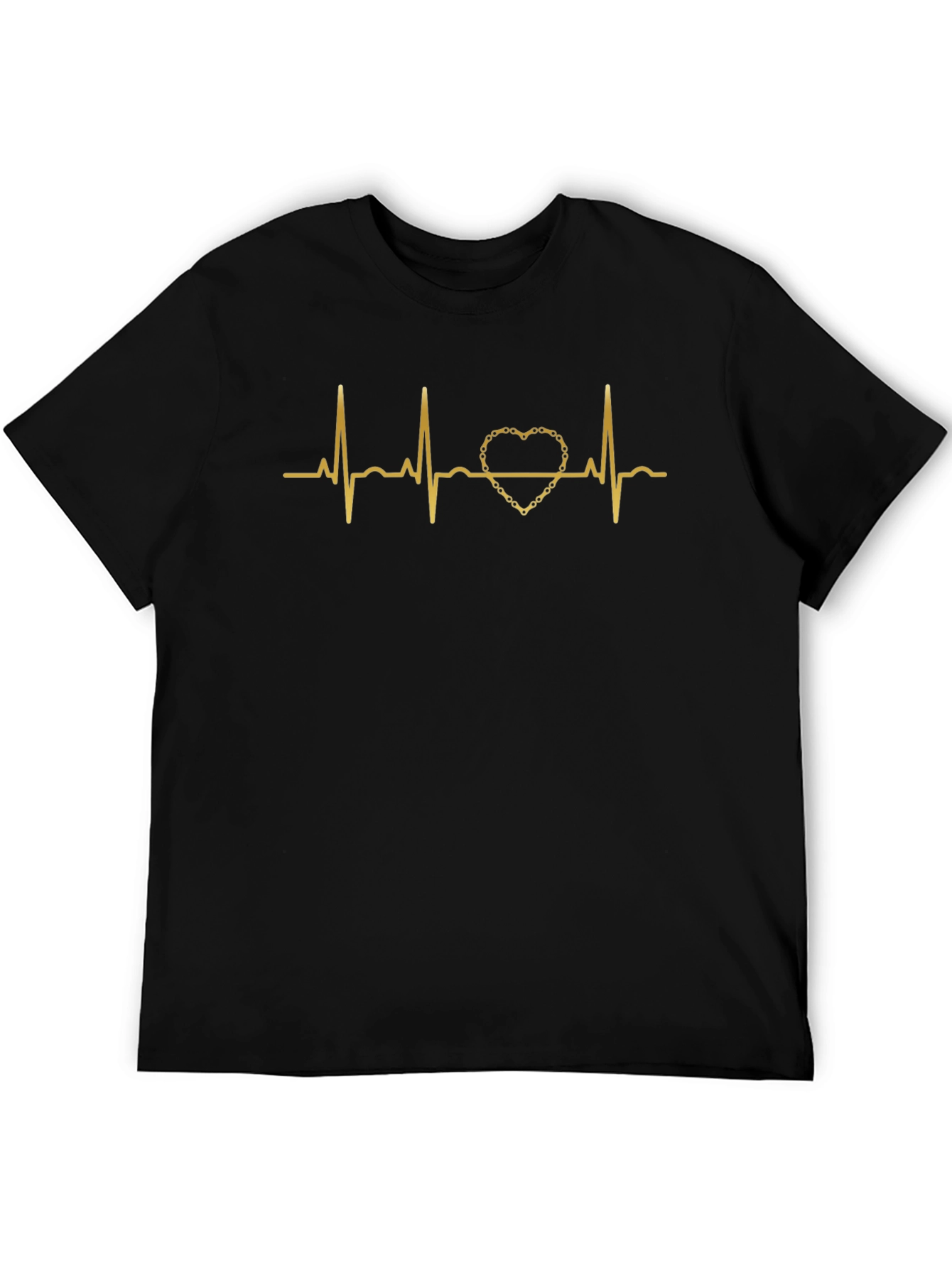 Heartbeat Chain Heart T-Shirt - Stylish Graphic Tee
