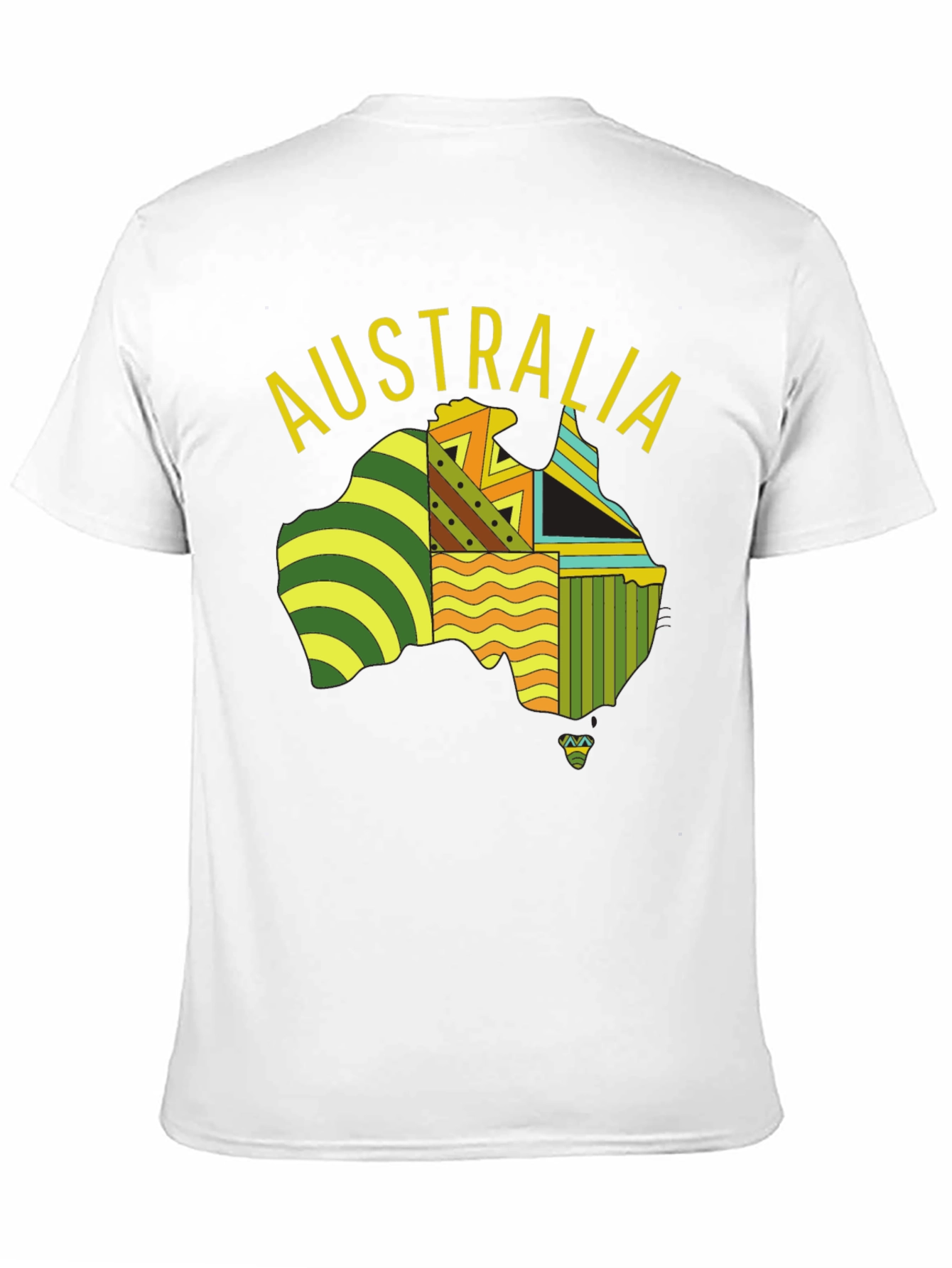 Australia Map Graphic Print Black T-Shirt