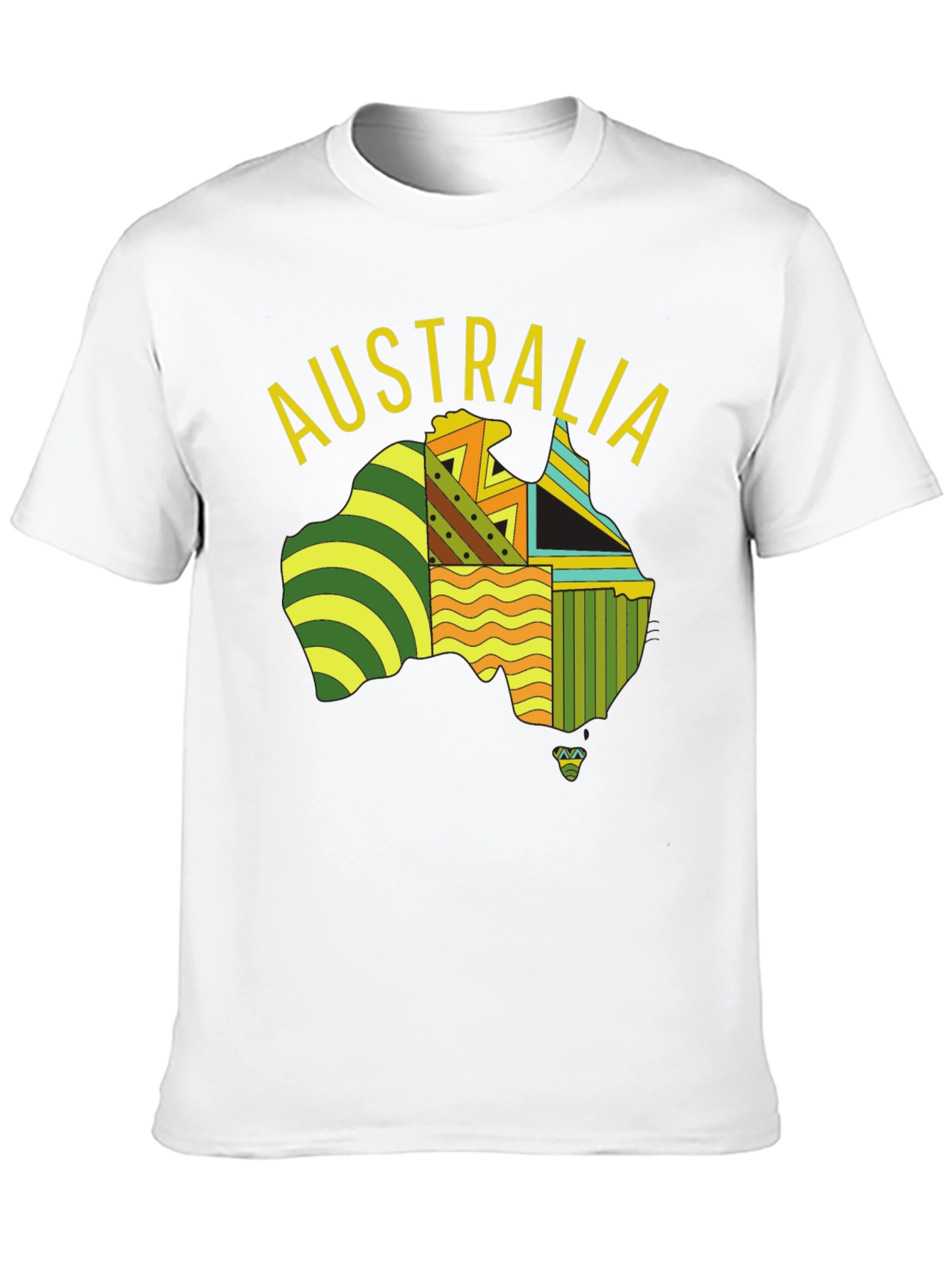 Australia Map Graphic Print Black T-Shirt