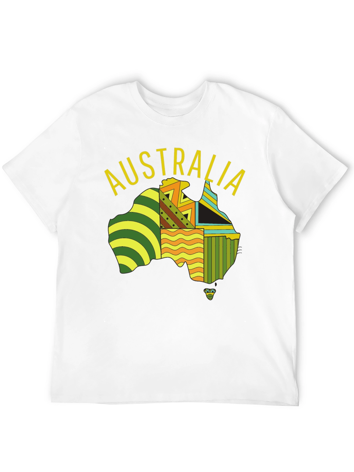 Australia Map Graphic Print Black T-Shirt