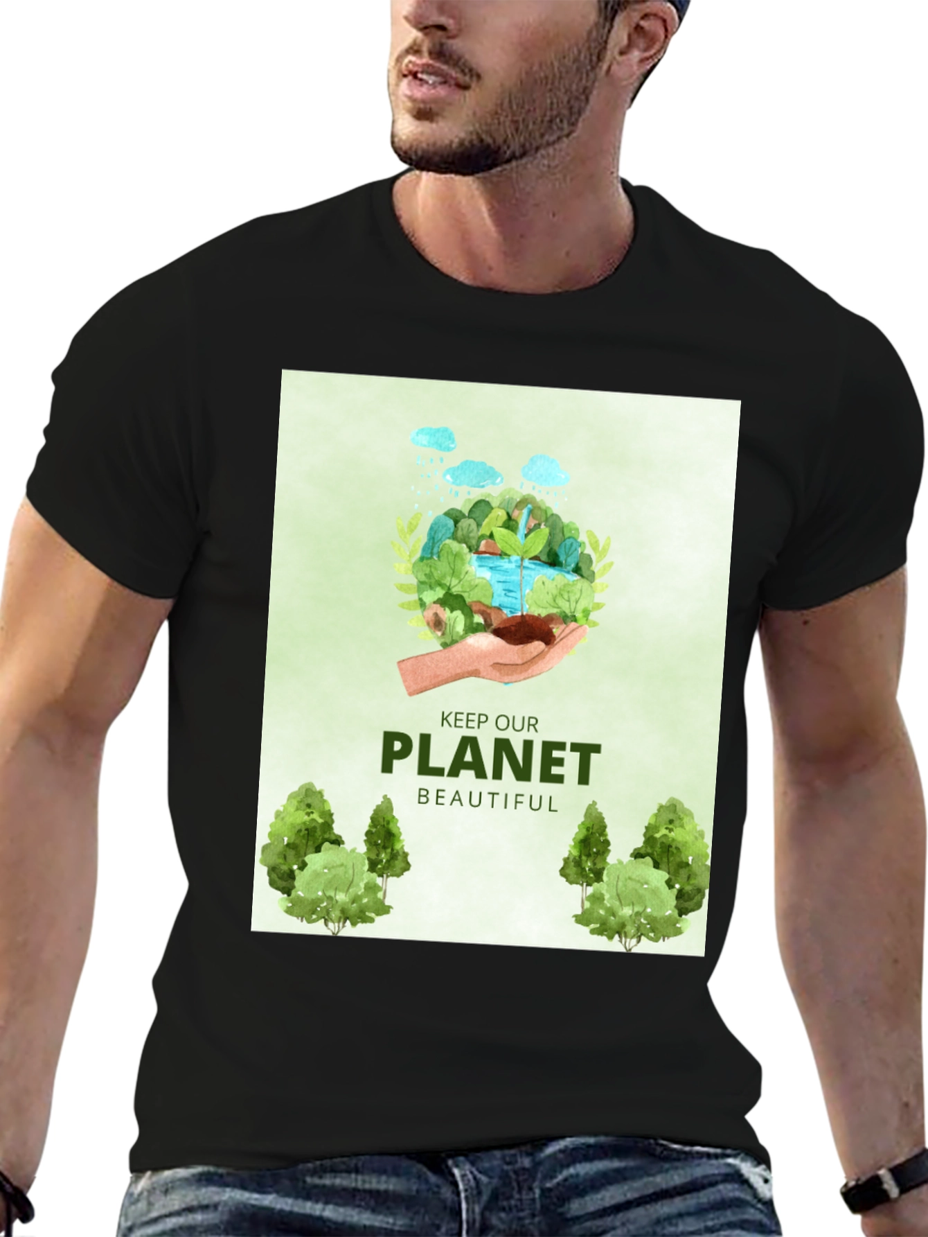 Eco-Friendly Graphic T-Shirt - Keep Our Planet Beautiful
