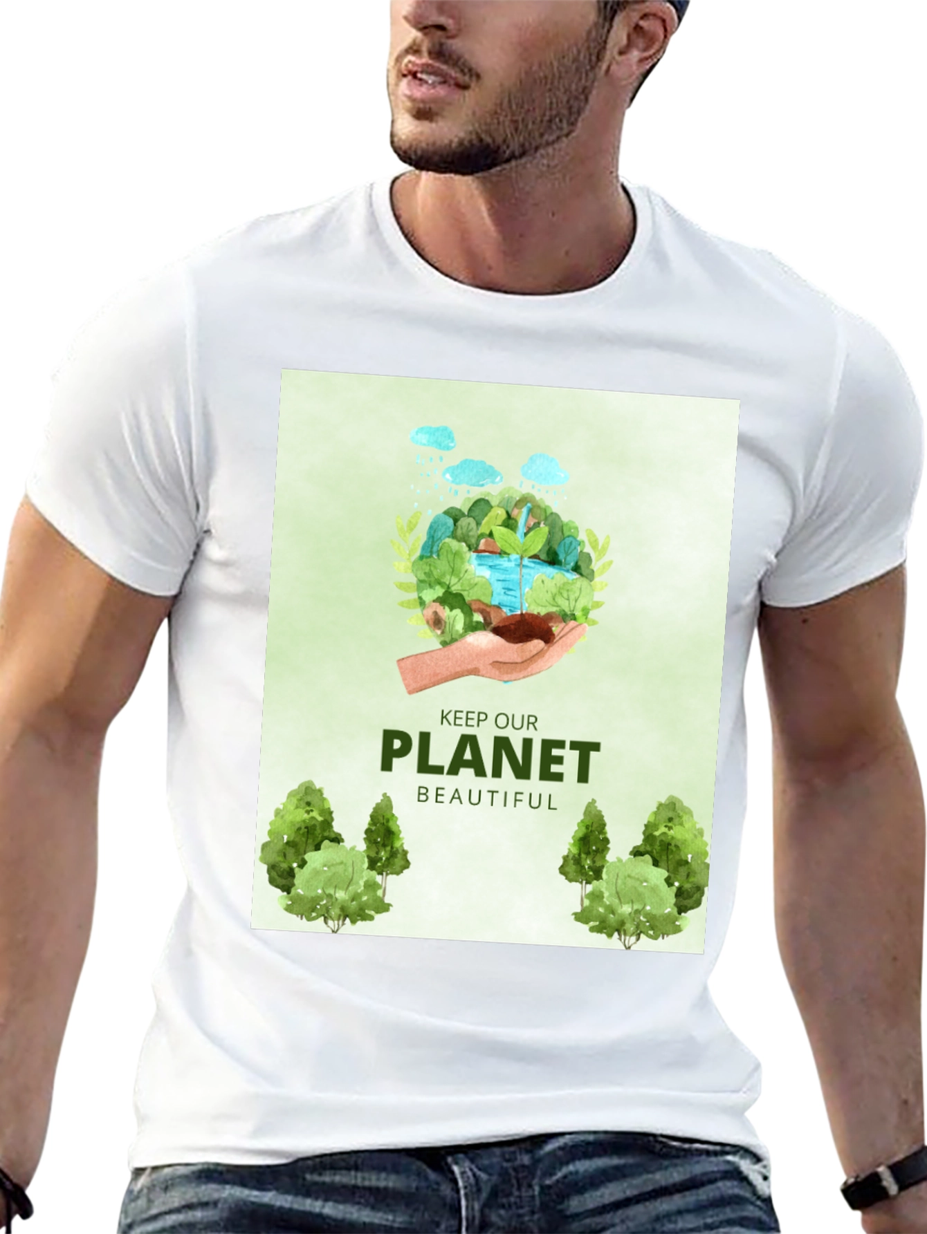 Eco-Friendly Graphic T-Shirt - Keep Our Planet Beautiful