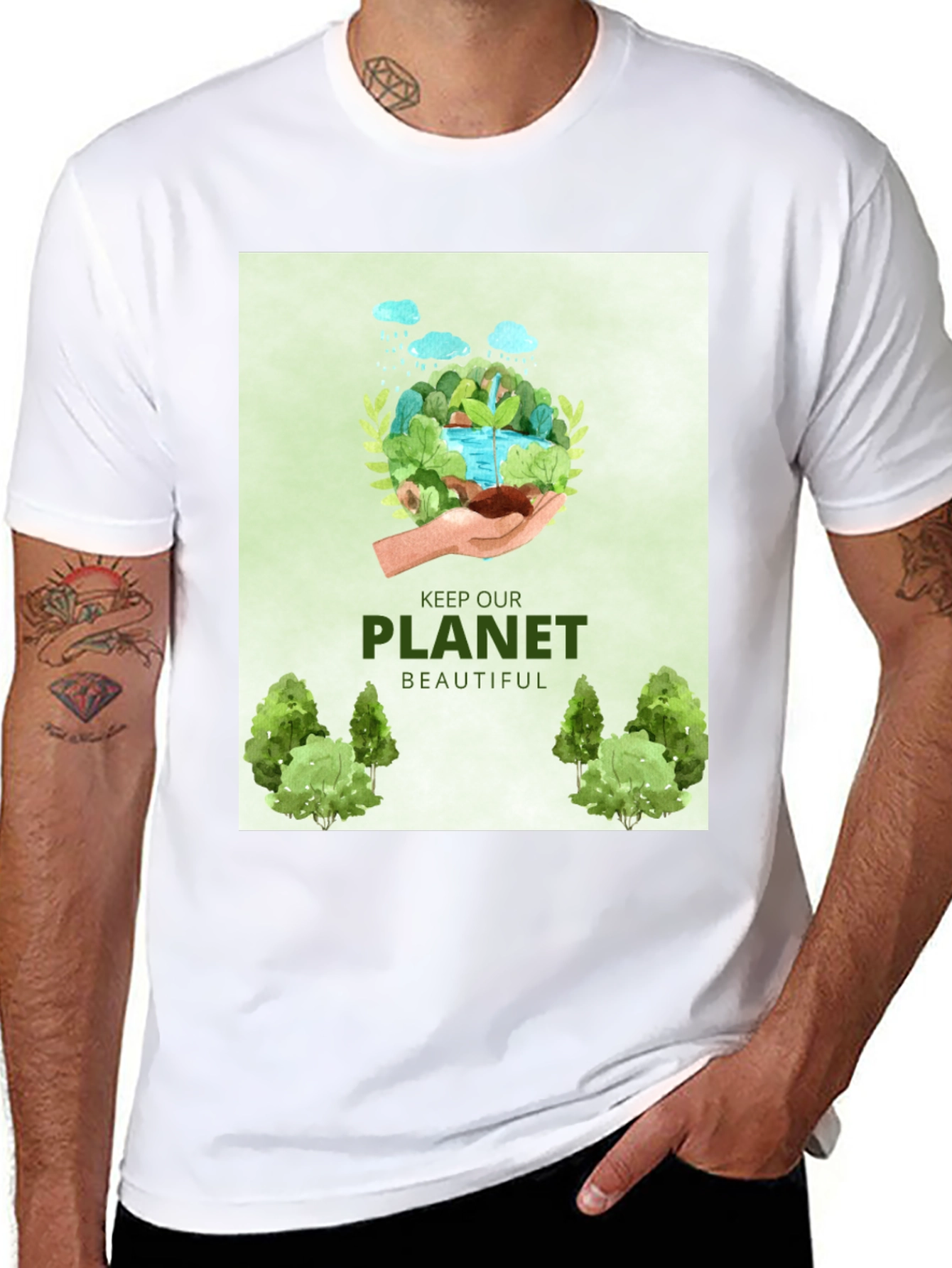 Eco-Friendly Graphic T-Shirt - Keep Our Planet Beautiful