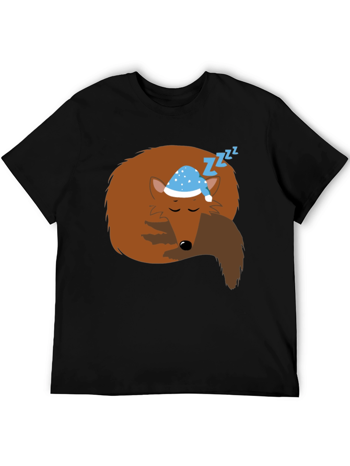 Sleeping Fox Graphic Tee - Comfy Black T-Shirt