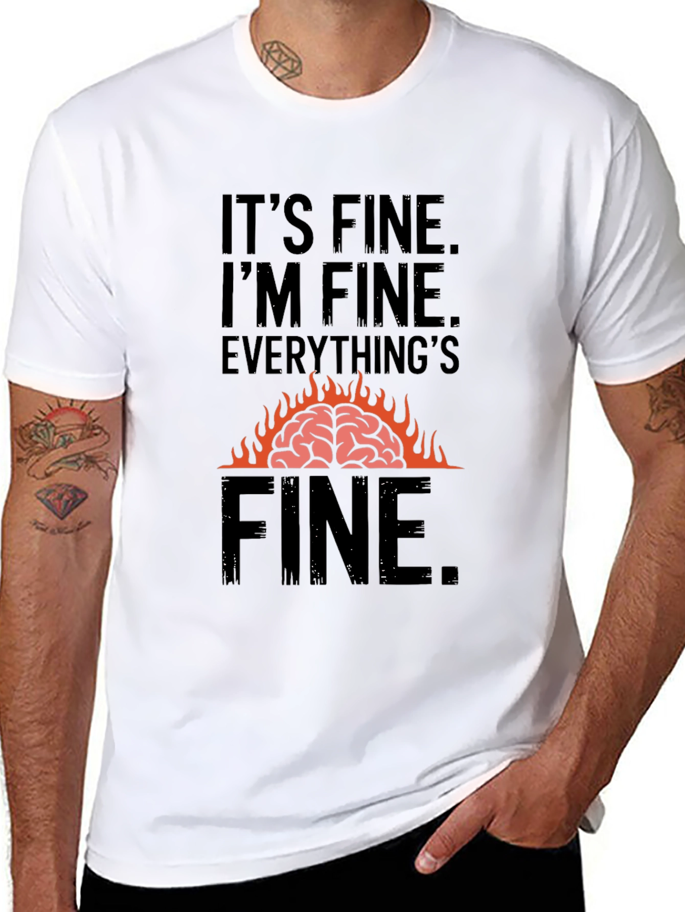 Its Fine T-Shirt - Brain On Fire Graphic Tee