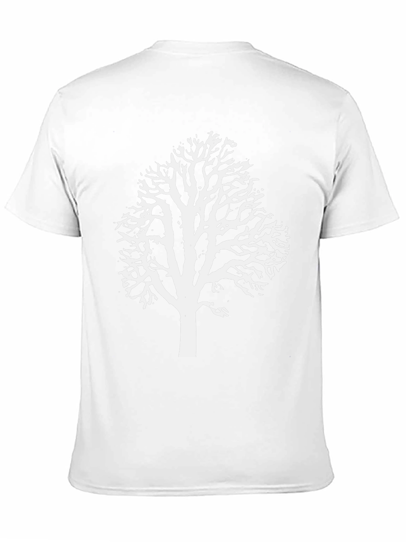 White Tree Graphic Print Black T-Shirt