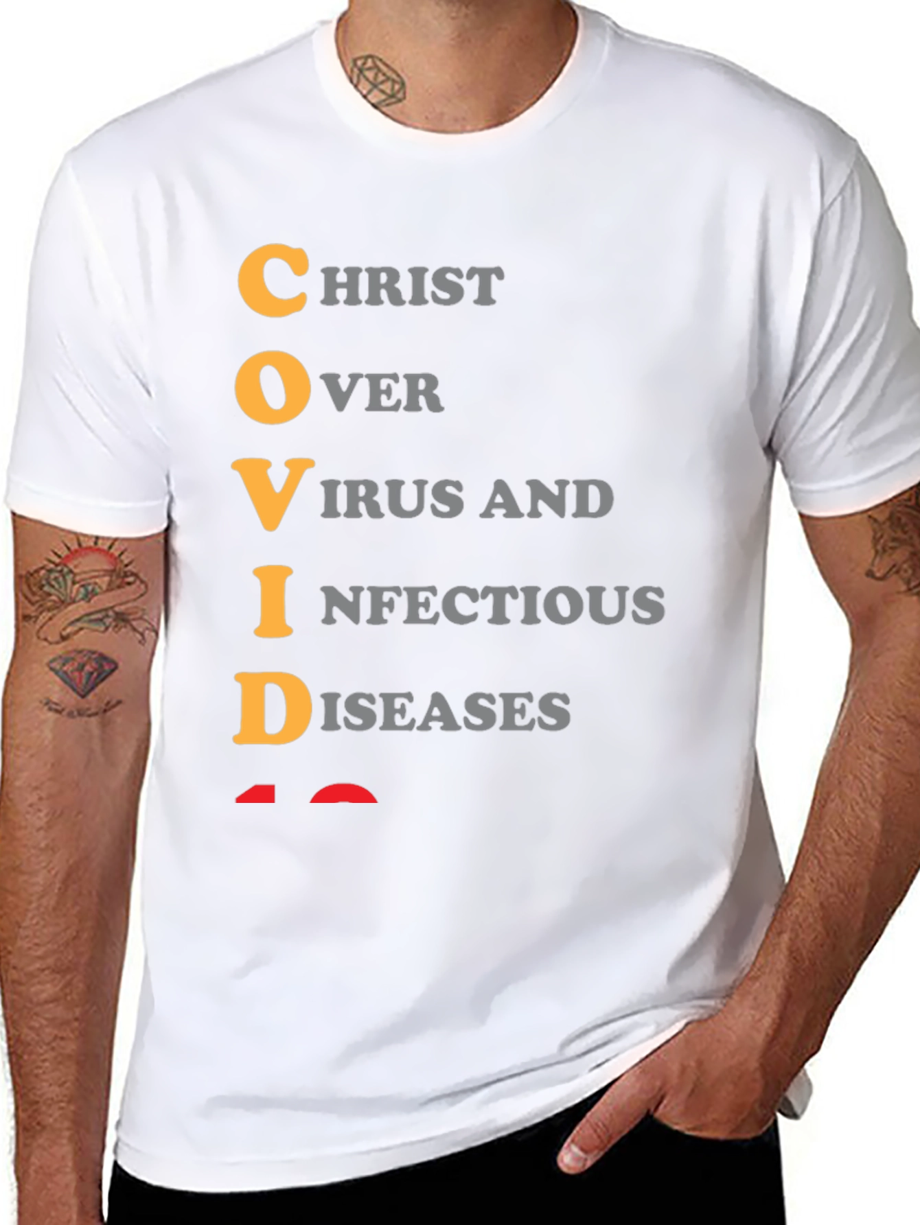 COVID T-Shirt: Christ Over Virus Infectious Diseases
