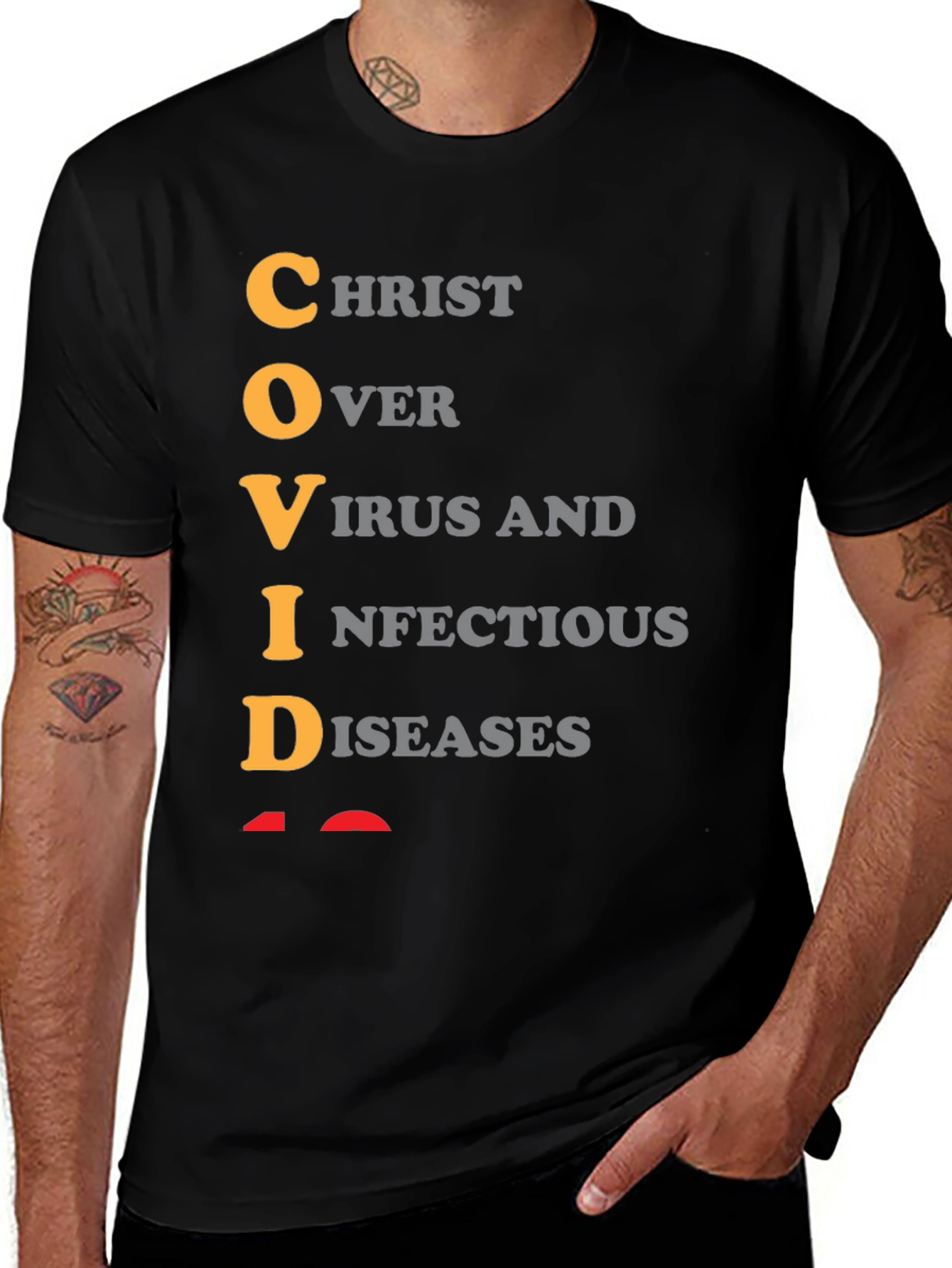 COVID T-Shirt: Christ Over Virus Infectious Diseases