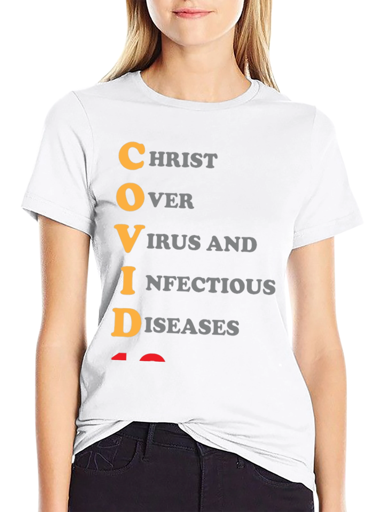COVID T-Shirt: Christ Over Virus Infectious Diseases