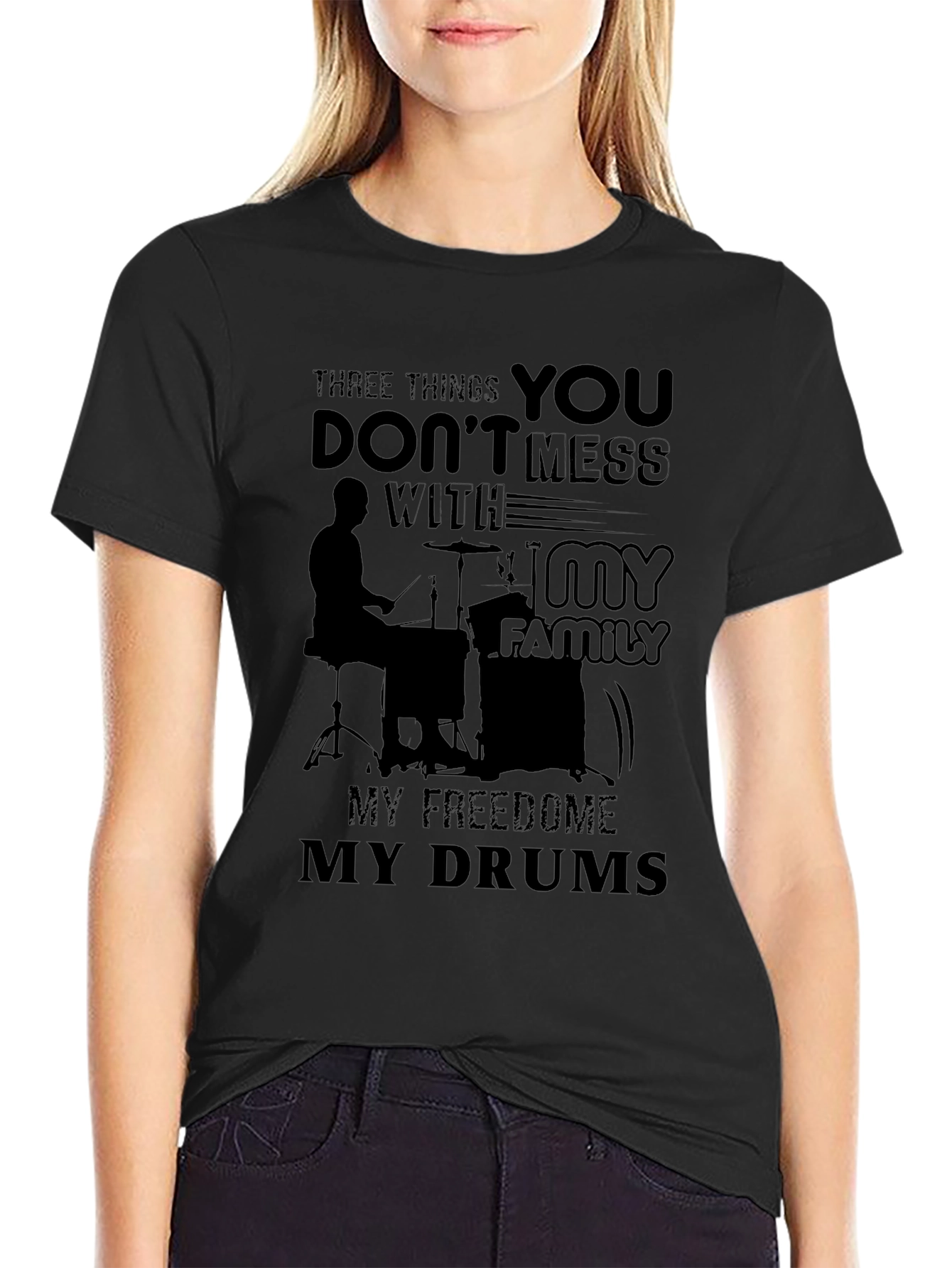 Dont Mess With My Family Freedom Drums T-Shirt