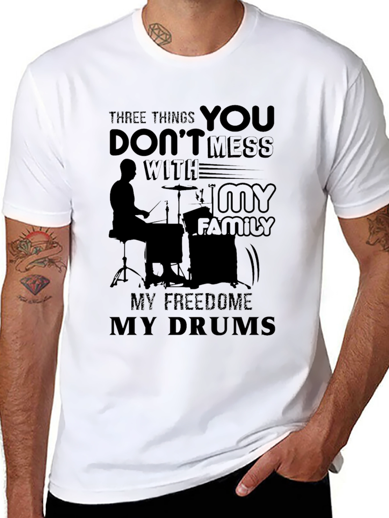 Dont Mess With My Family Freedom Drums T-Shirt