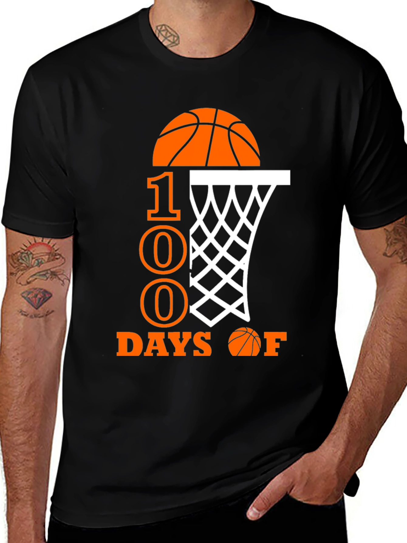 100 Days of School Basketball T-Shirt