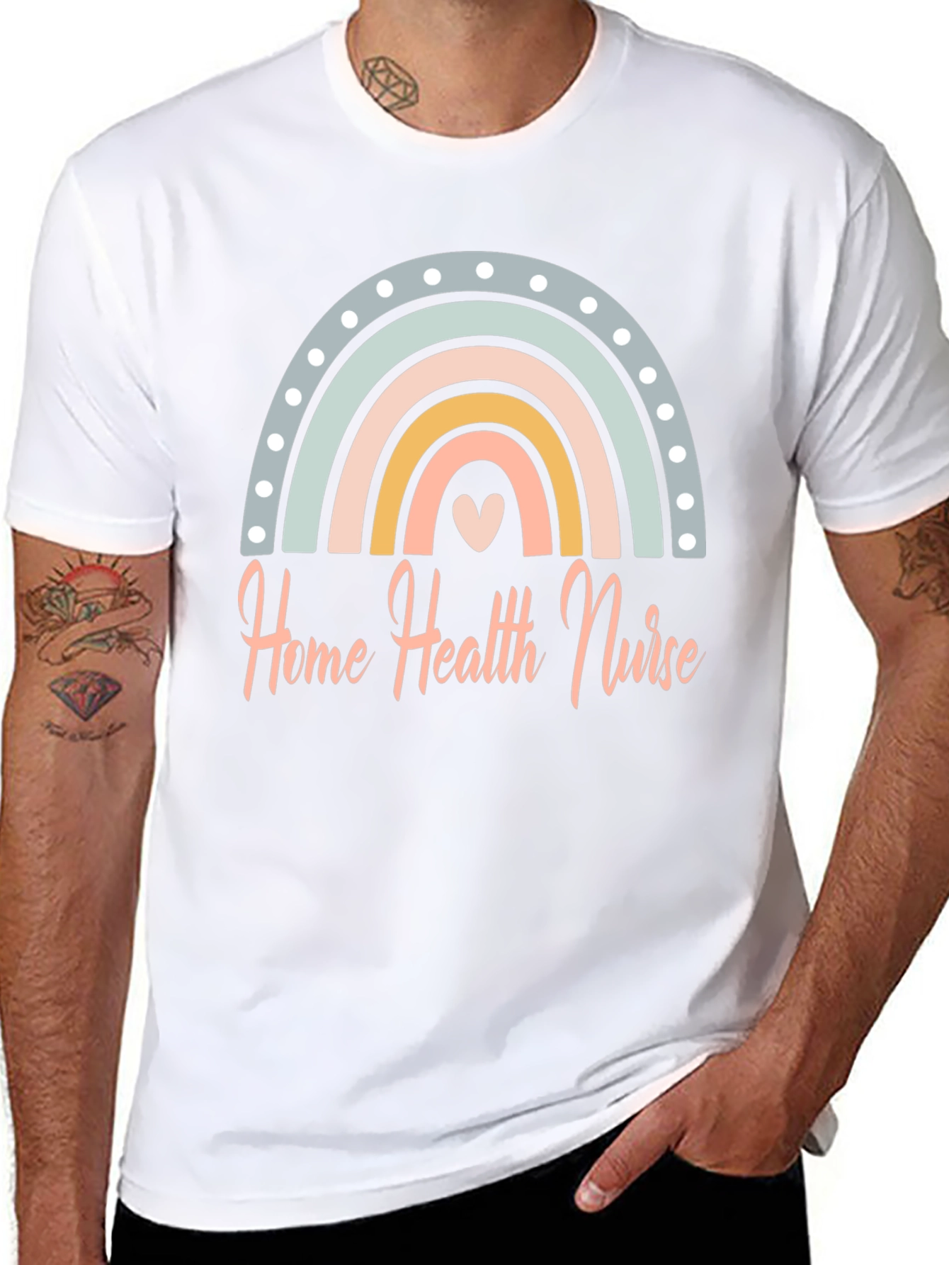 Home Health Nurse Rainbow T-Shirt