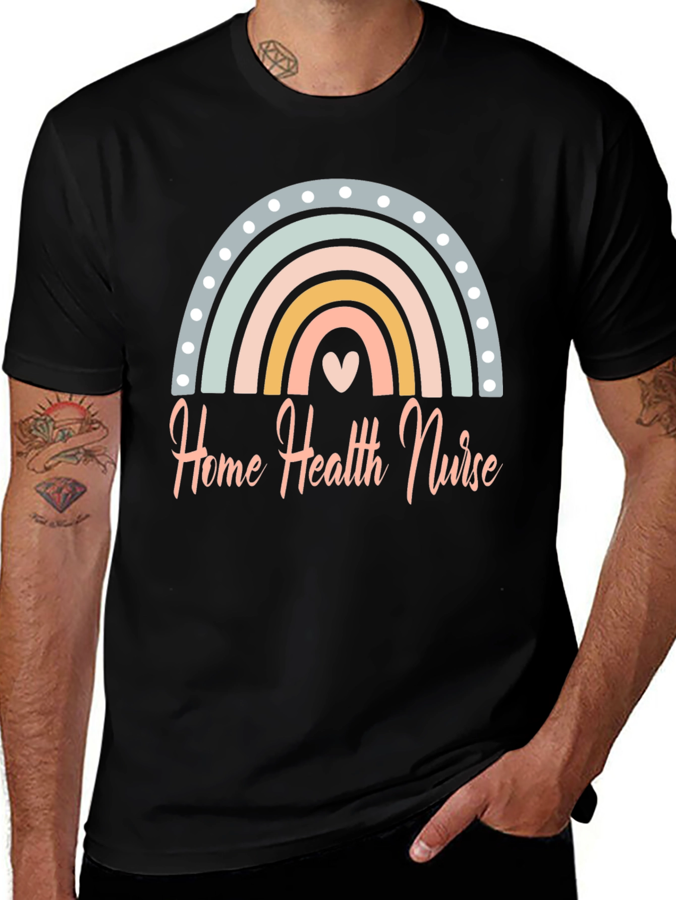 Home Health Nurse Rainbow T-Shirt
