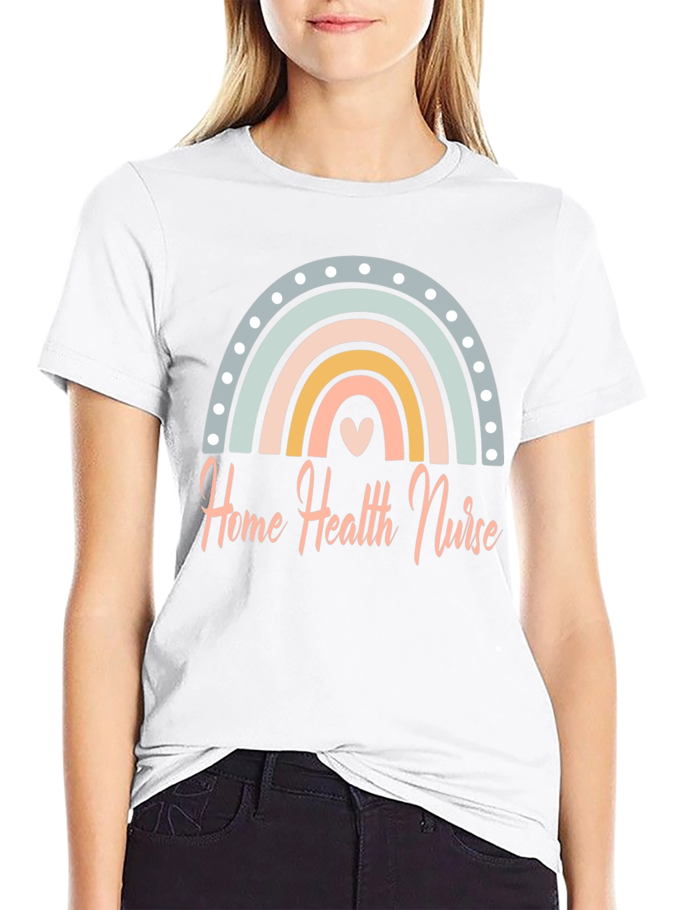 Home Health Nurse Rainbow T-Shirt