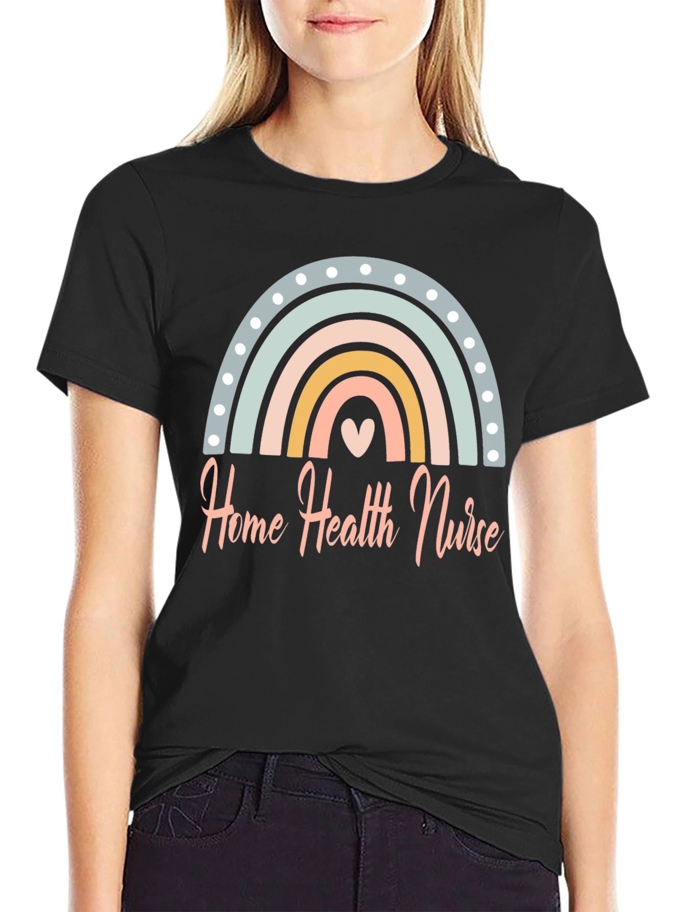 Home Health Nurse Rainbow T-Shirt