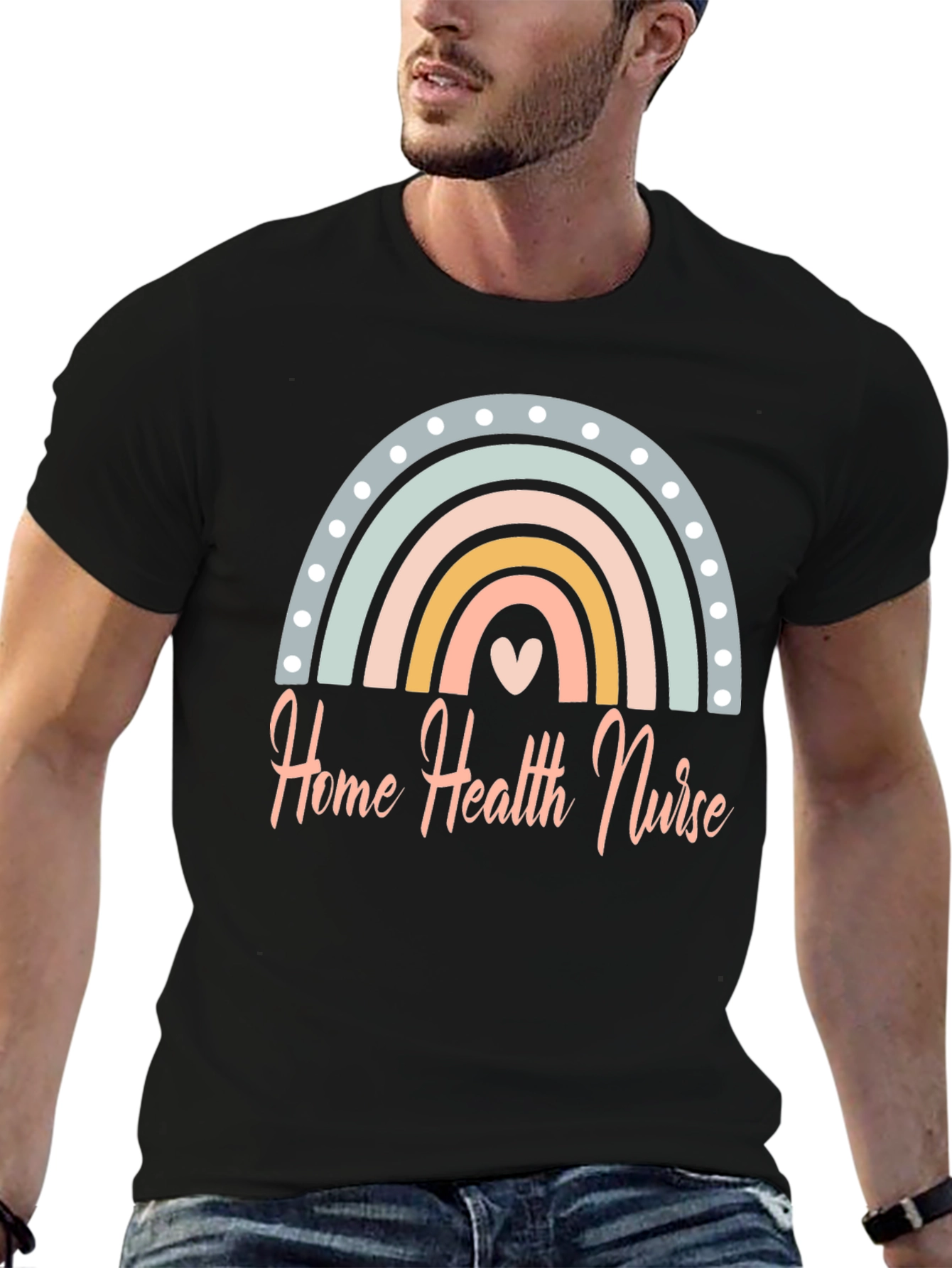 Home Health Nurse Rainbow T-Shirt