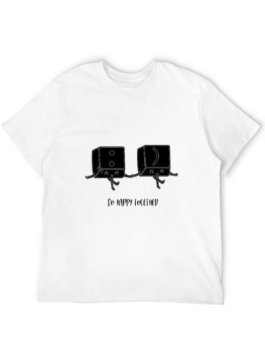 So Happy Together Black Graphic T-Shirt