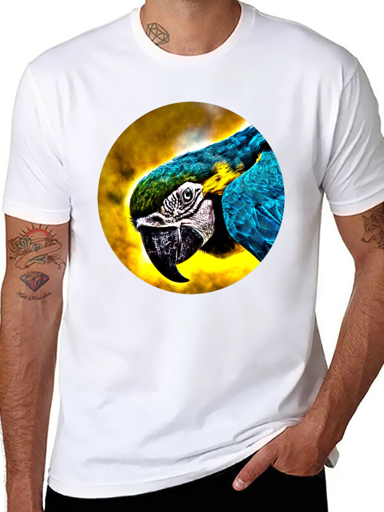 Parrot Graphic T-Shirt - Round Design