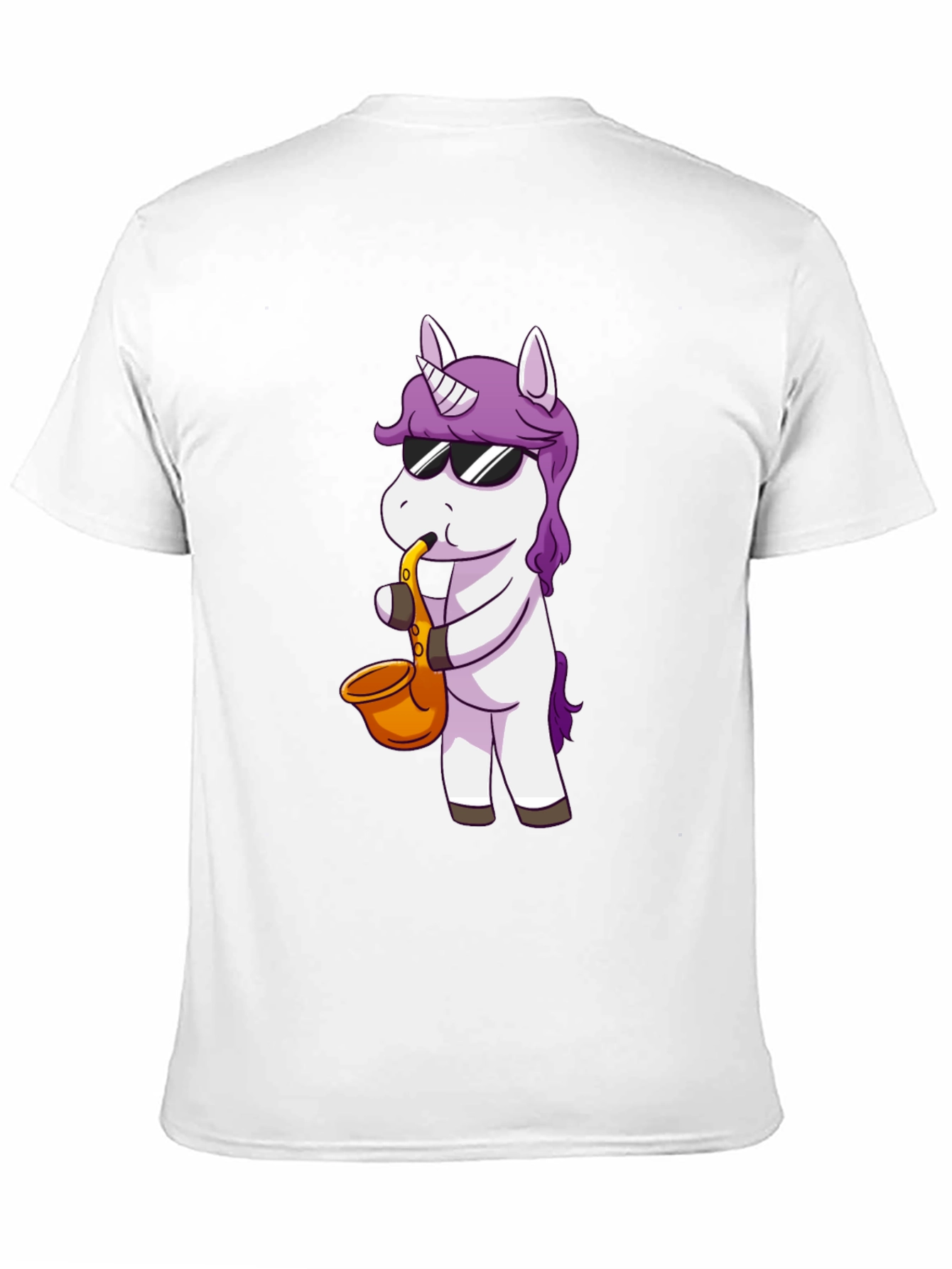 Unicorn Sax T-Shirt - Black Cotton