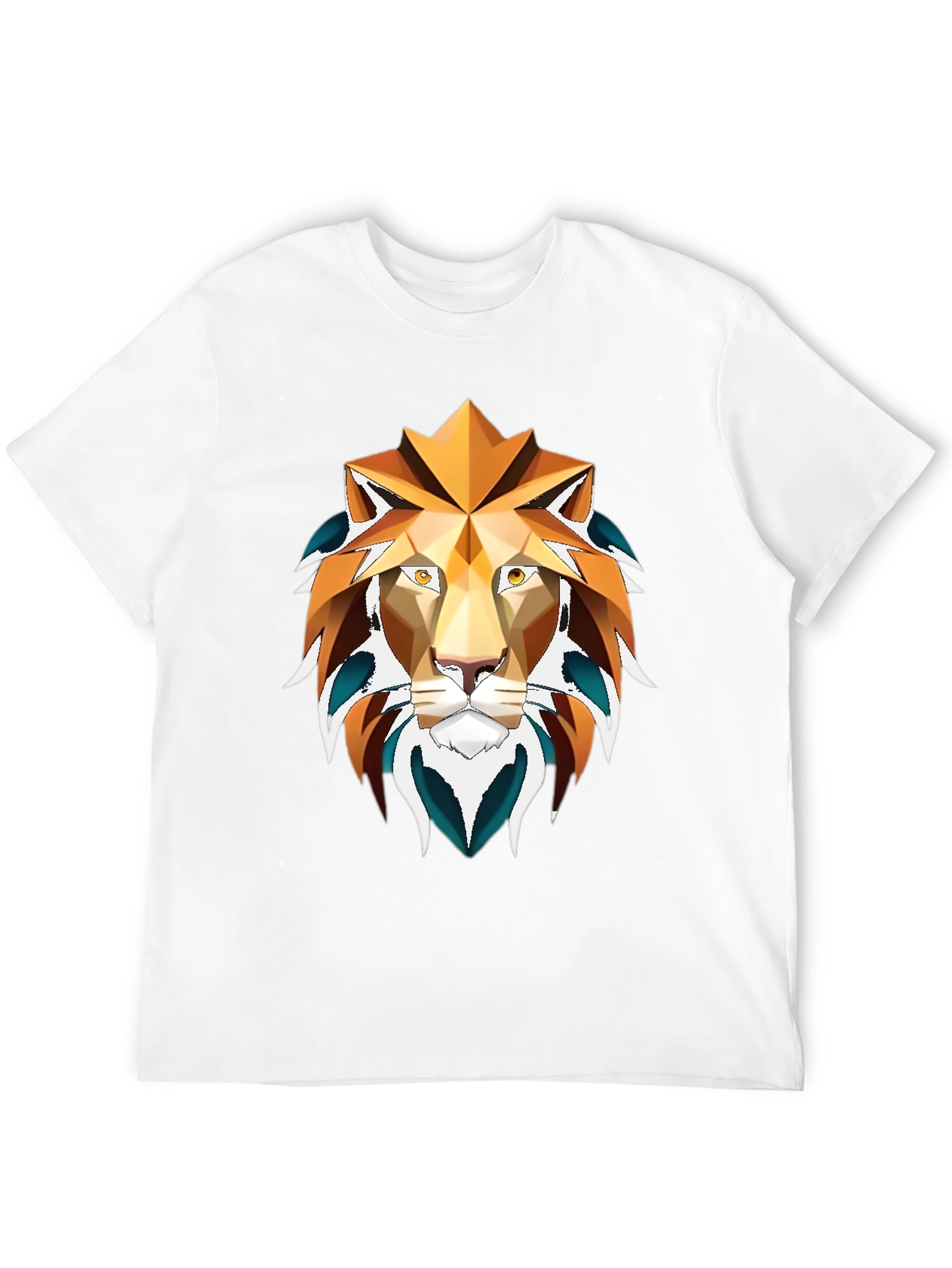 Geometric Lion Graphic Tee - Stylish Mens Shirt