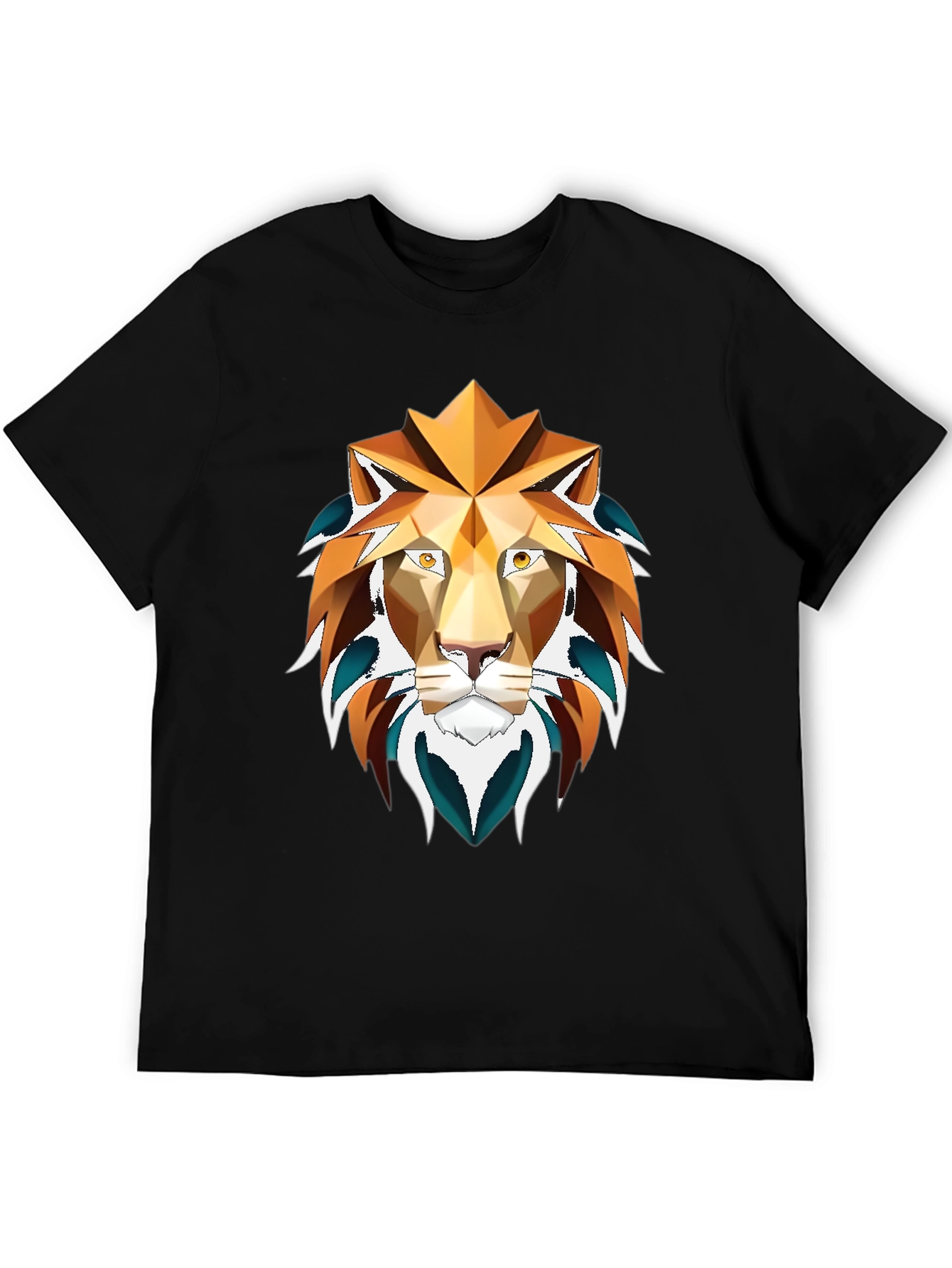 Geometric Lion Graphic Tee - Stylish Mens Shirt
