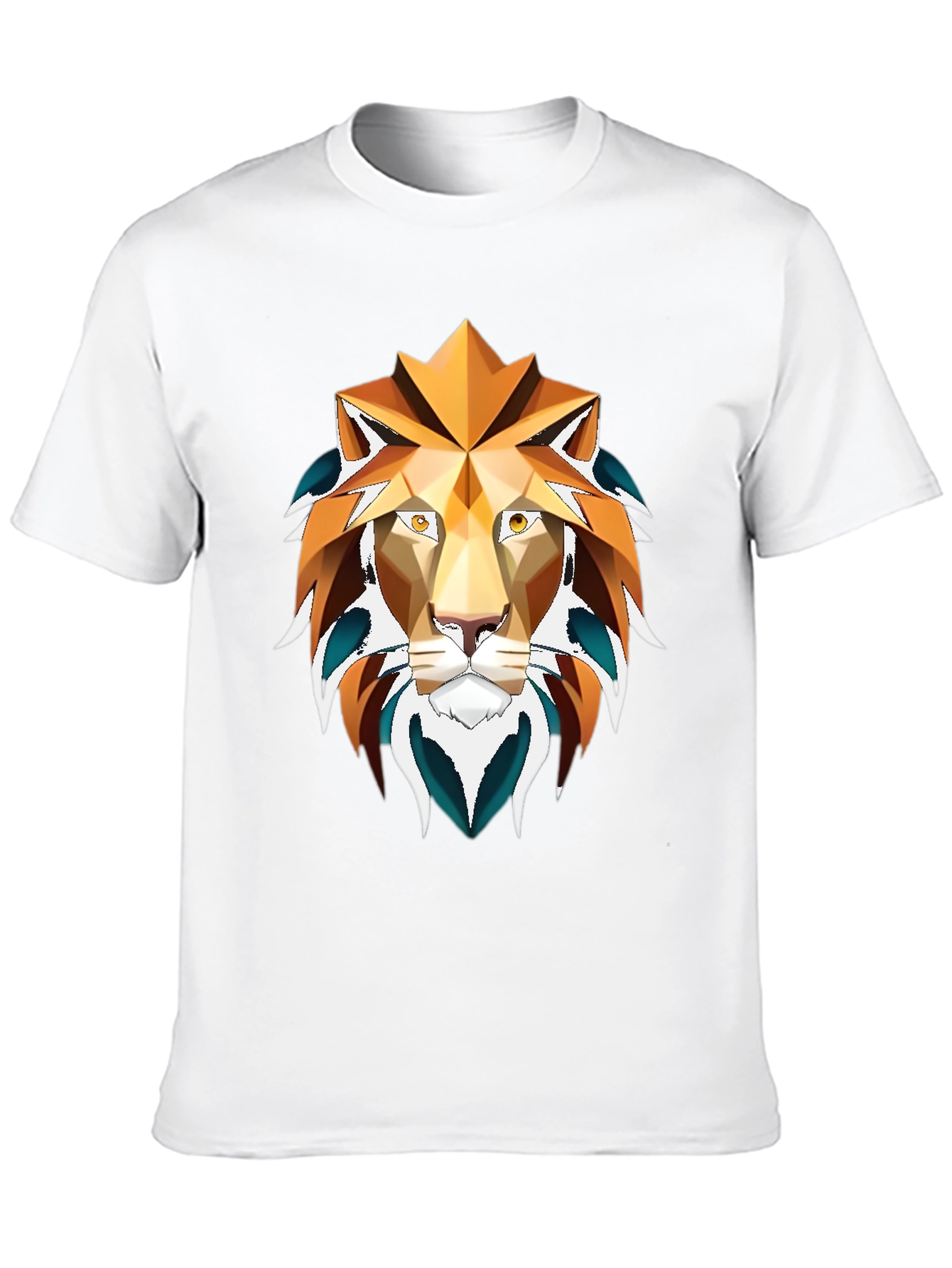 Geometric Lion Graphic Tee - Stylish Mens Shirt